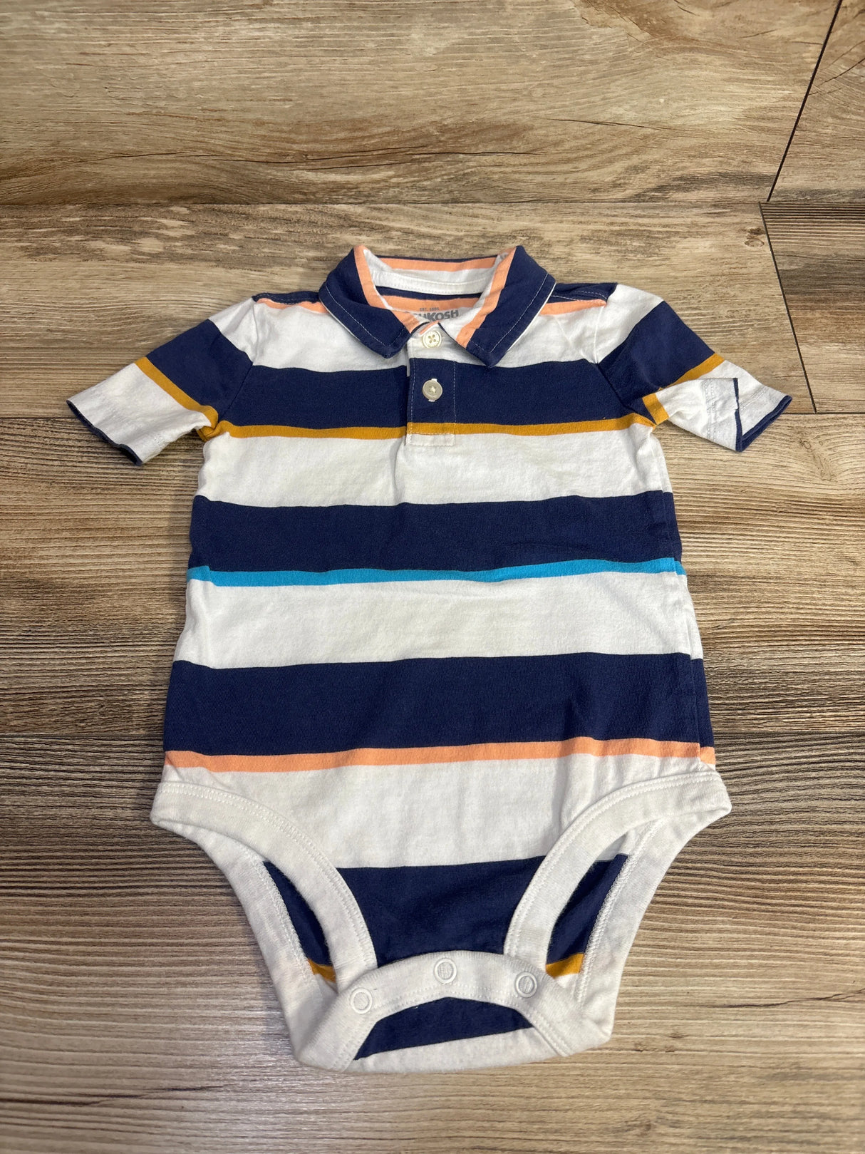 OshKosh Striped Polo Bodysuit White sz 24m