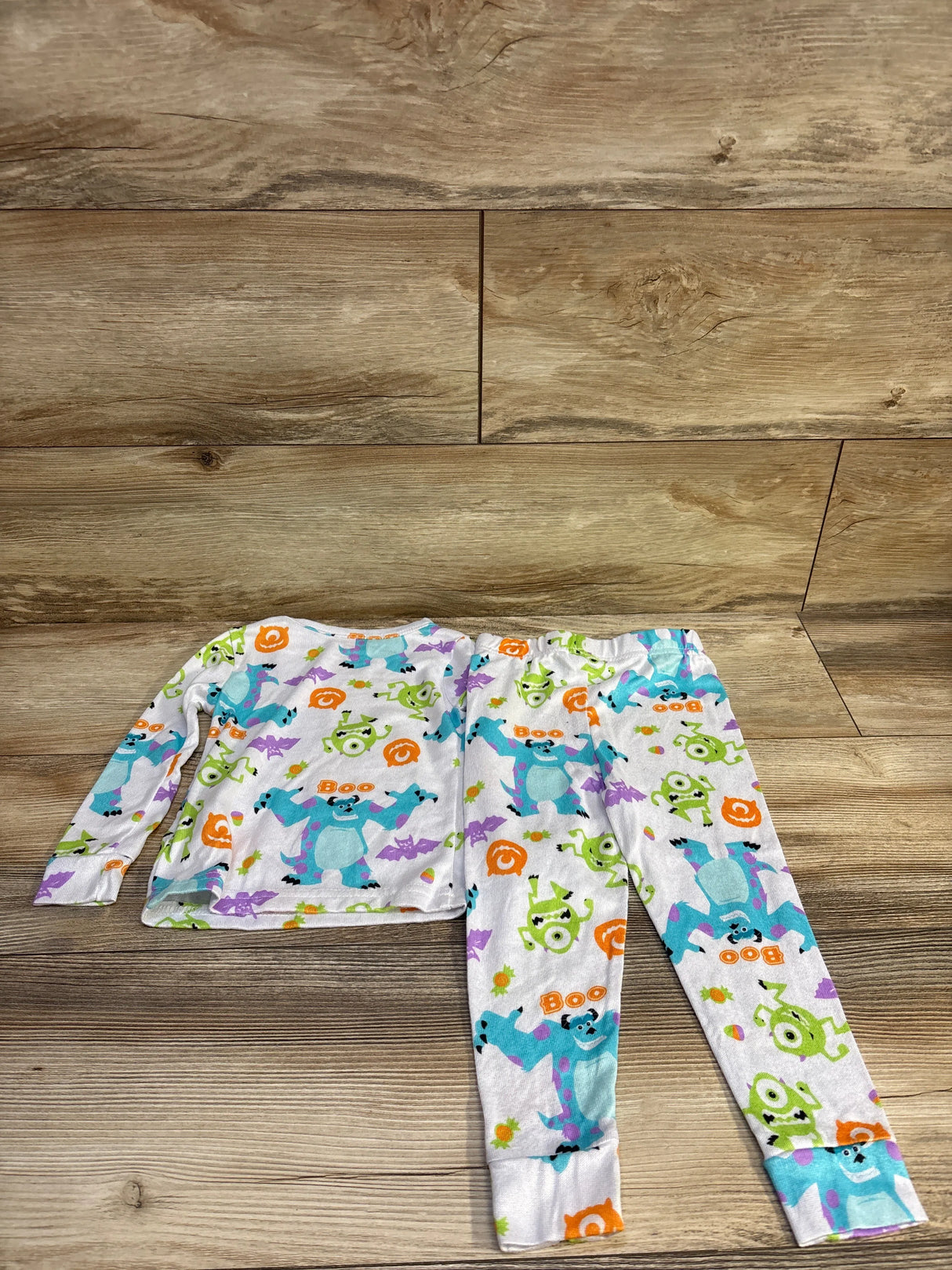 Disney 2pc Monster's Inc Halloween Pajama Set White sz 3T