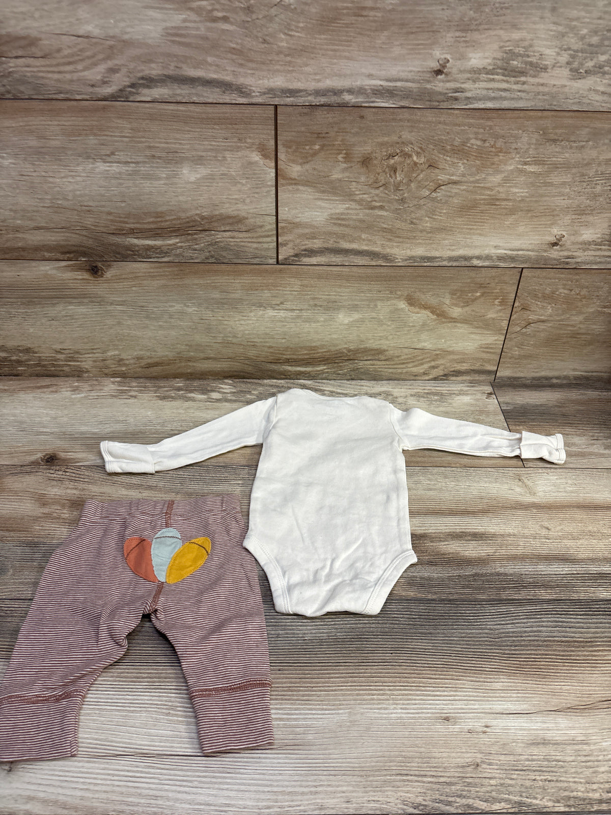 Child Of Mine 2pc My First Thanksgiving Bodysuit & Pants Set Beige sz 0-3m