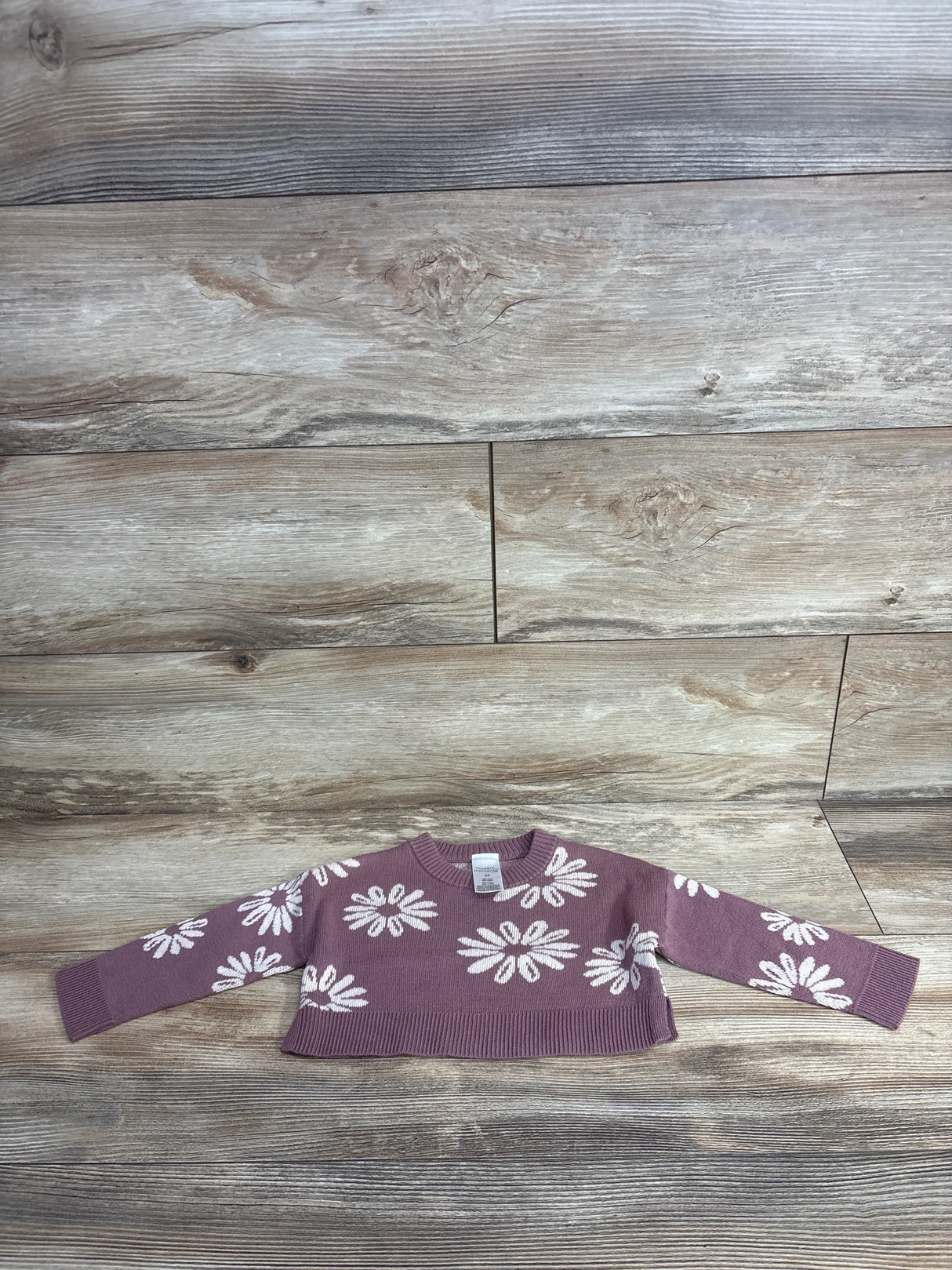 Modern Moments Sweater Knit Daisy Print Shirt Mauve sz 12m