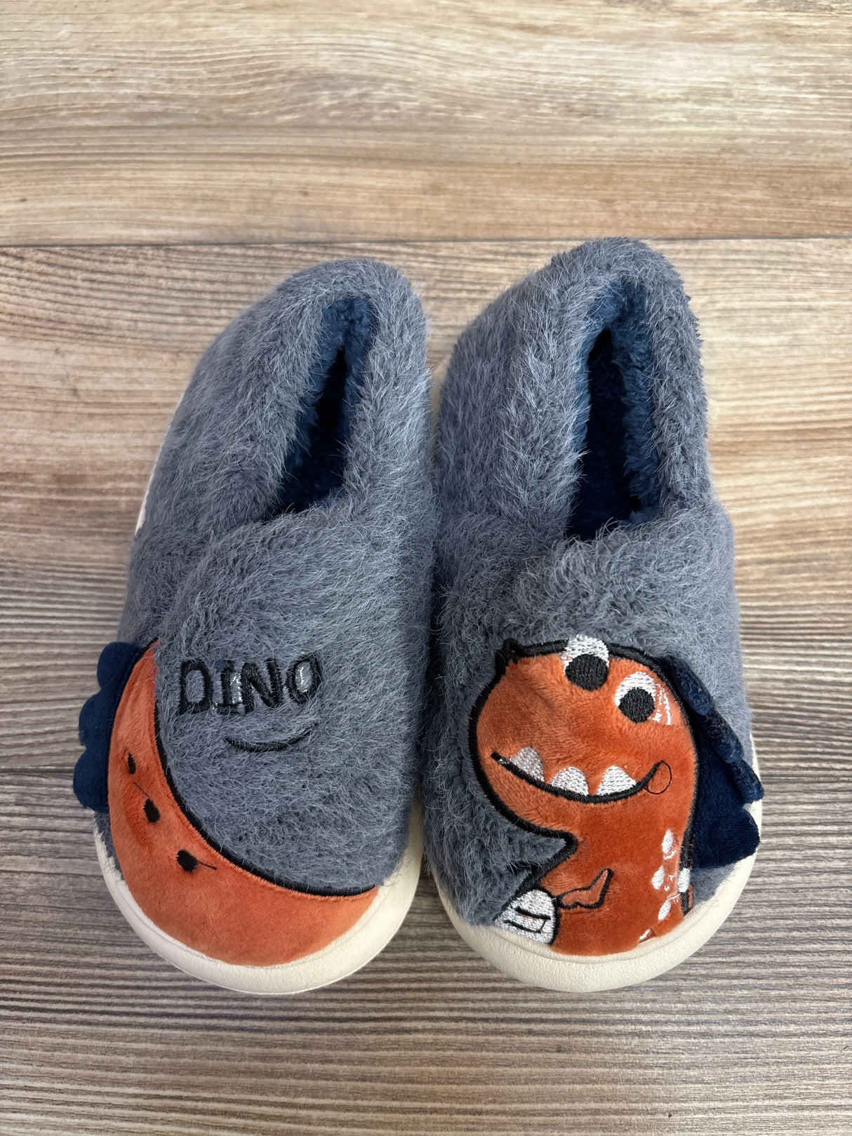 NWOT Dinosaur Plush Slippers Blue sz 9/10c