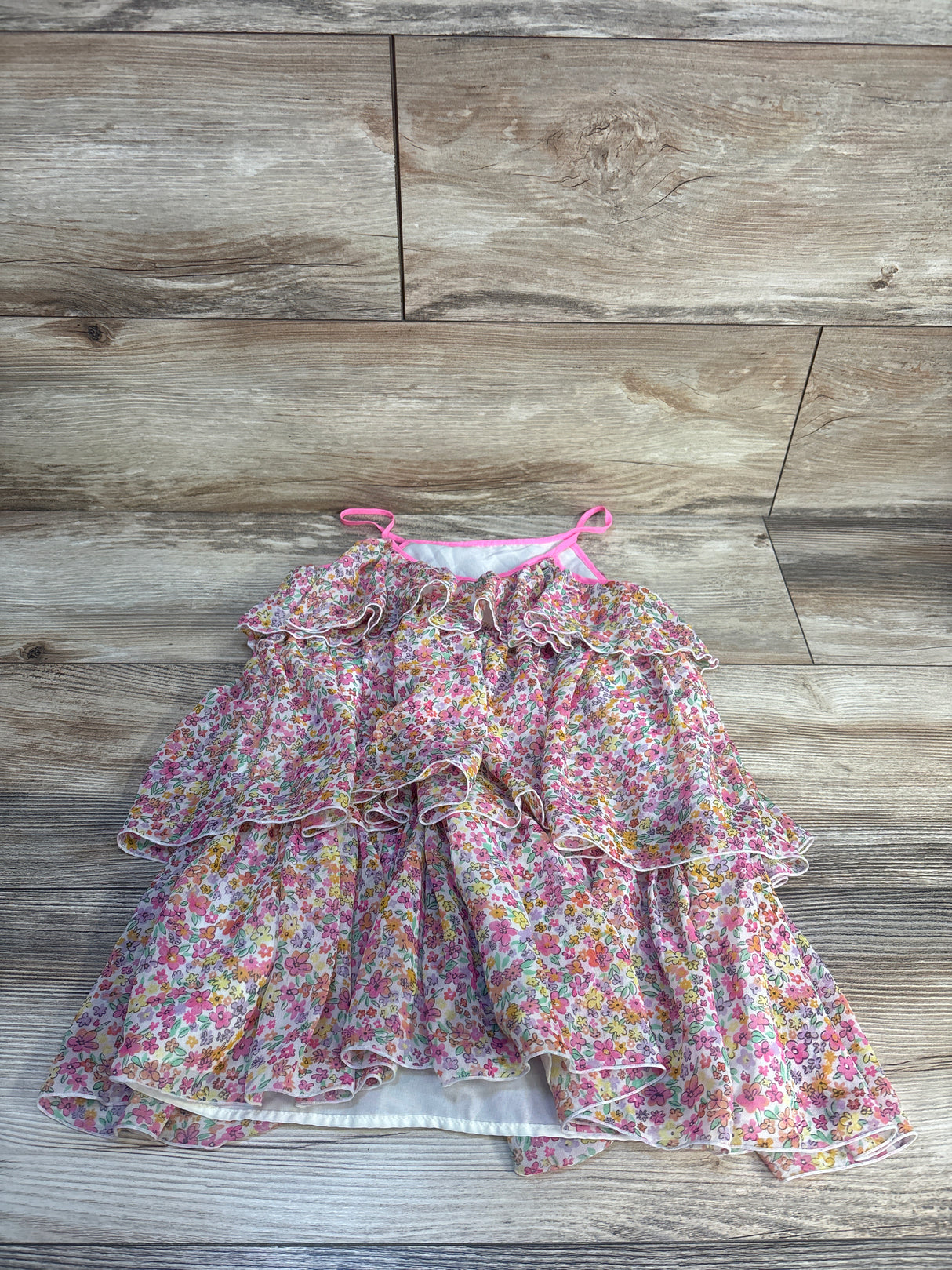 H&M Floral Layered Dress Pink sz 3-4T