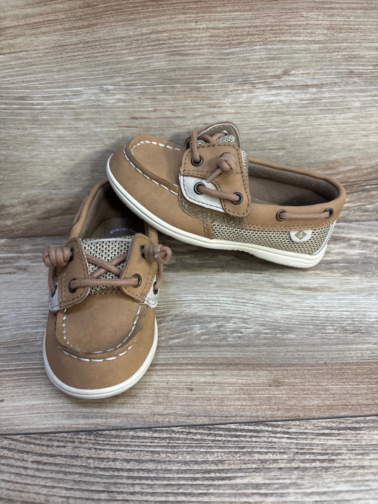 Sperry Shoresider Junior Boat Shoes Tan sz 9c - Me n Mommy To Be
