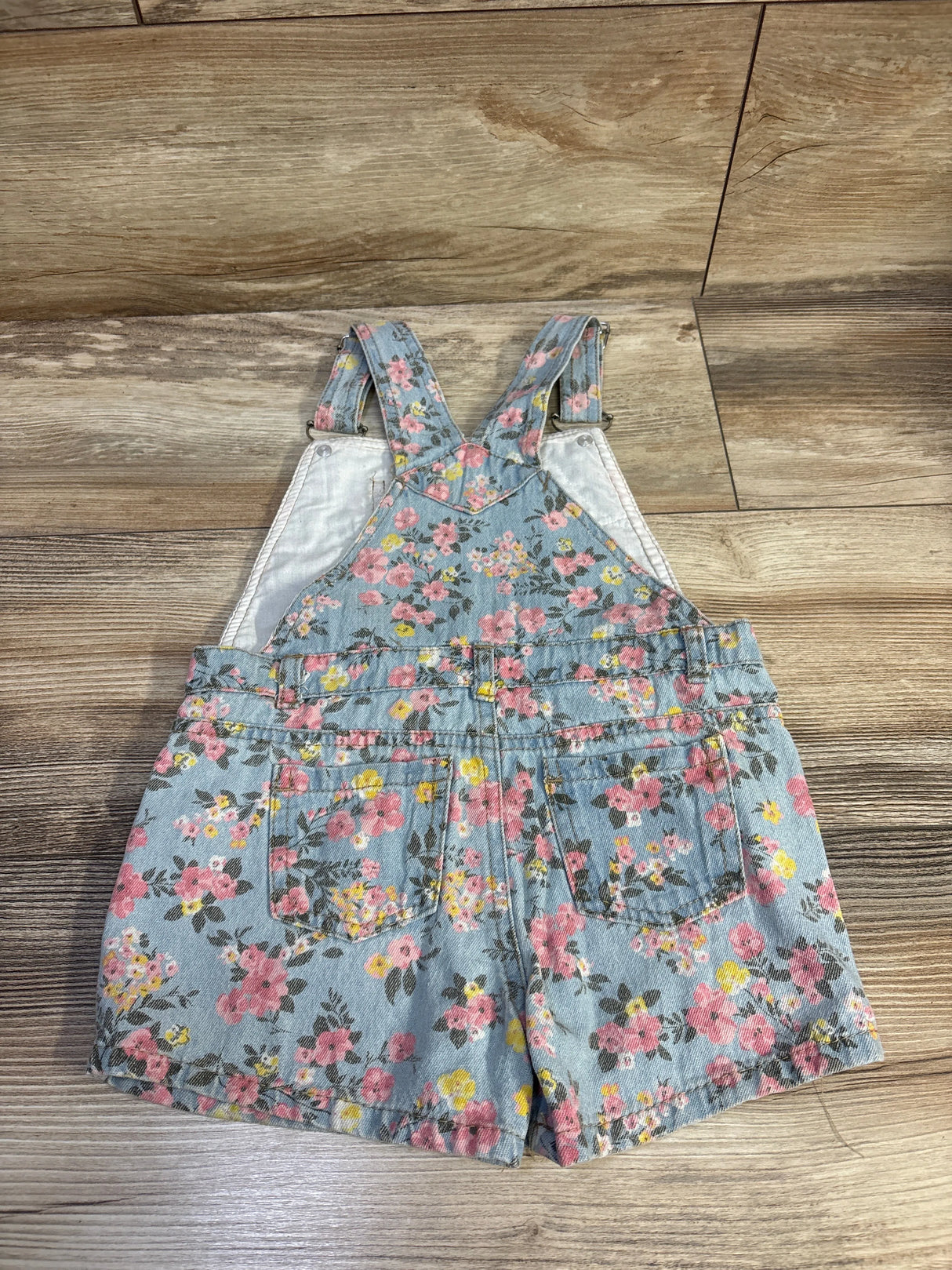 Floral Lace Denim Shortalls Blue sz 4T