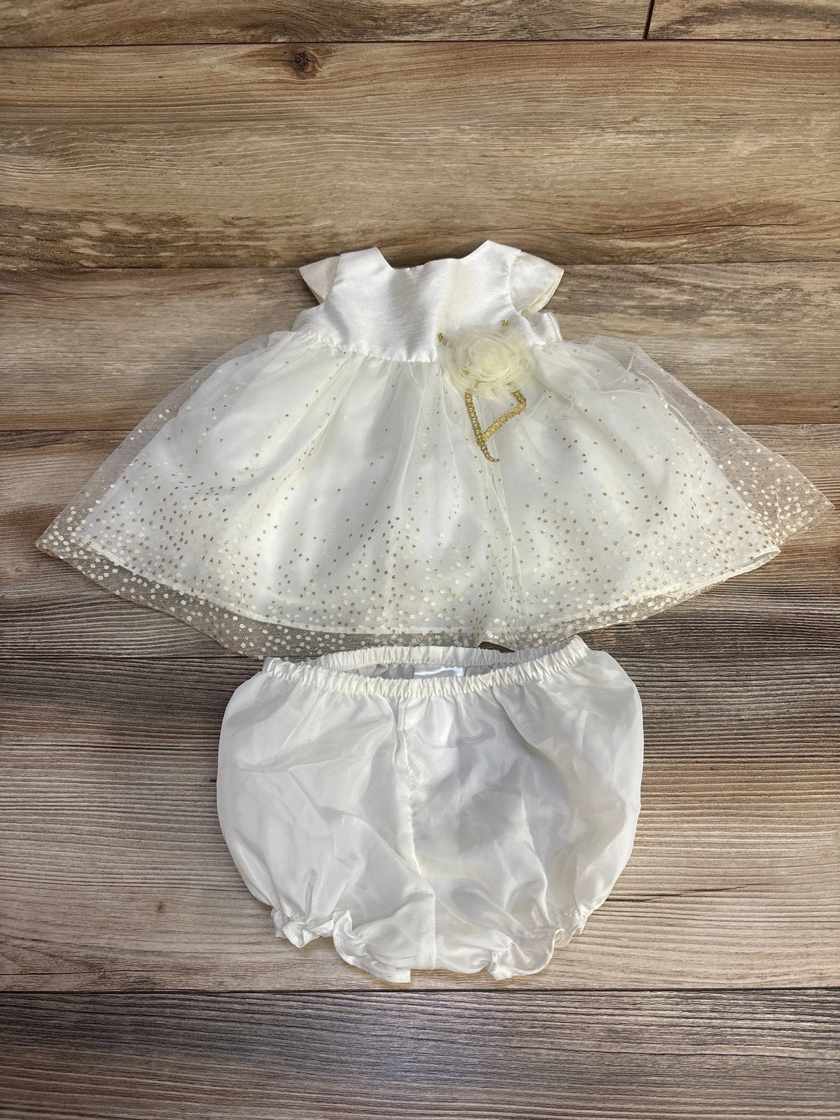 Special Occasion by Marmellata 2pc Dress & Bloomers White sz 3-6m - Me n Mommy To Be