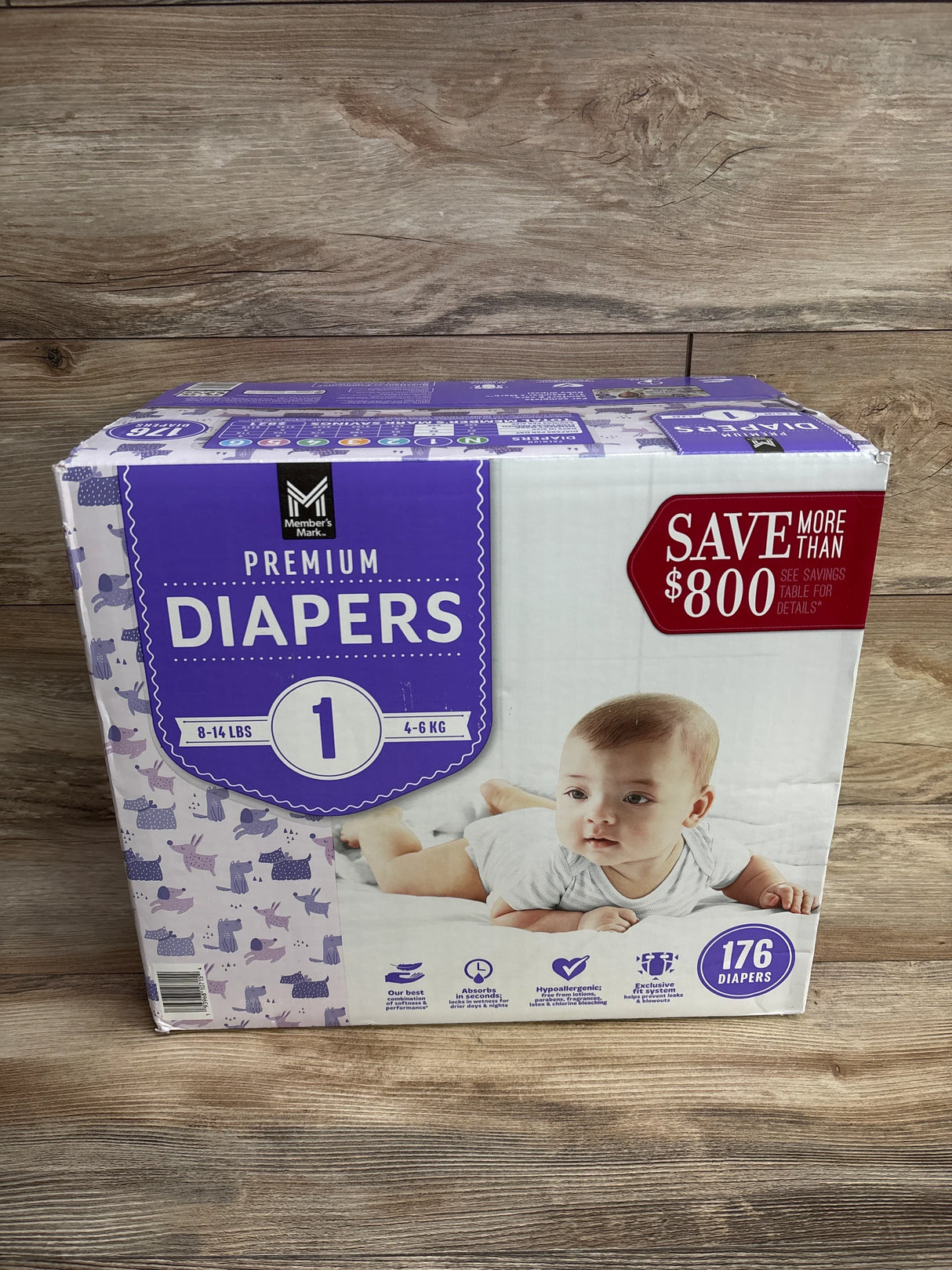 NEW Member's Mark Premium Diapers Size 1 176ct.