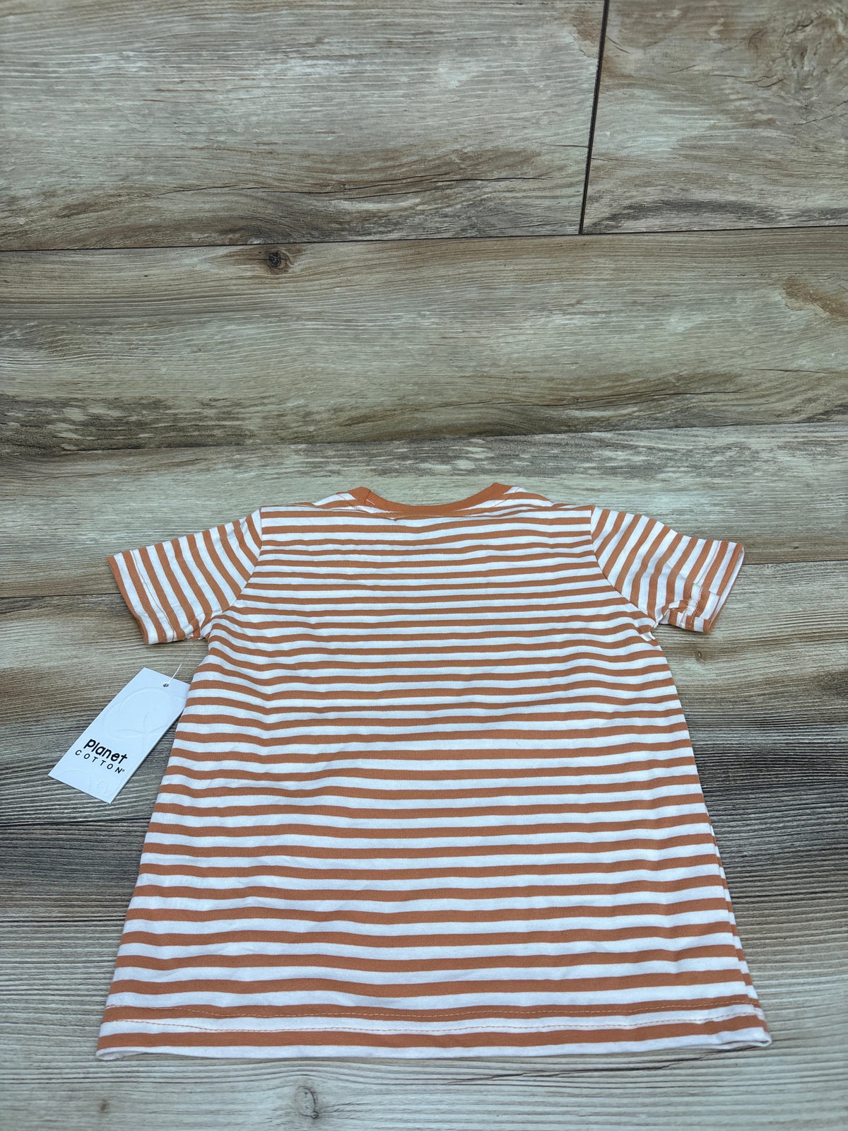 NEW Planet Cotton Striped Dino Shirt Orange sz 4T