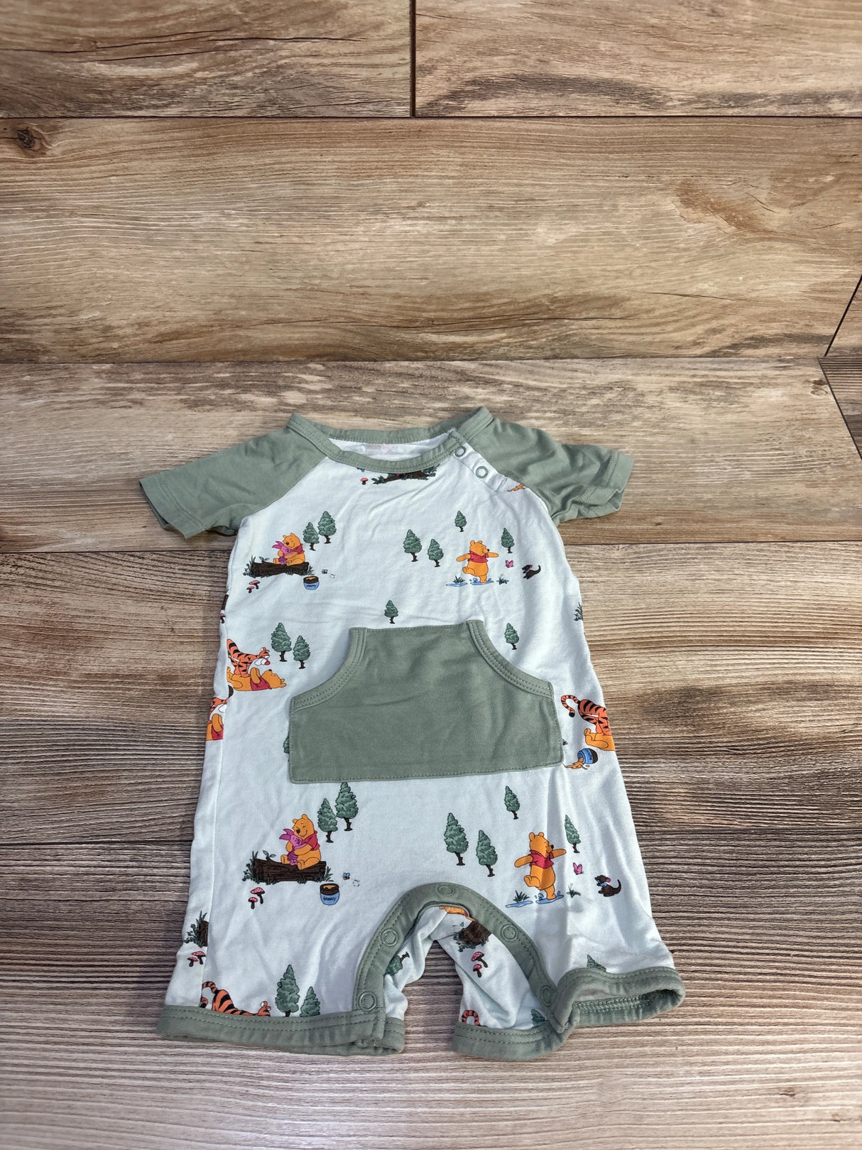 Kyte Baby x Disney Winnie The Pooh Bamboo Shortie Romper Green sz 12-18m