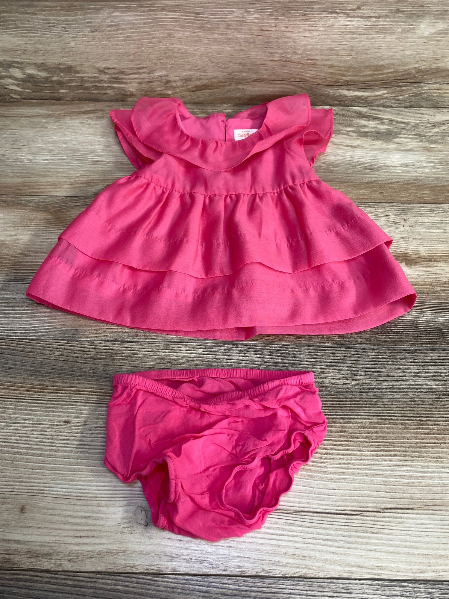 Cat & Jack Flutter Sleeve Dress & Bloomers Pink sz 0-3m - Me n Mommy To Be
