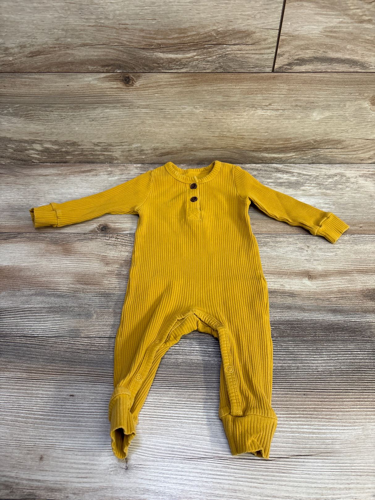 Ribbed Henley Coverall Yellow sz 6m