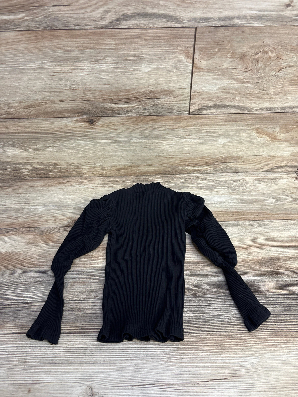 Shein Ribbed Puff Sleeve Shirt Black sz 3T