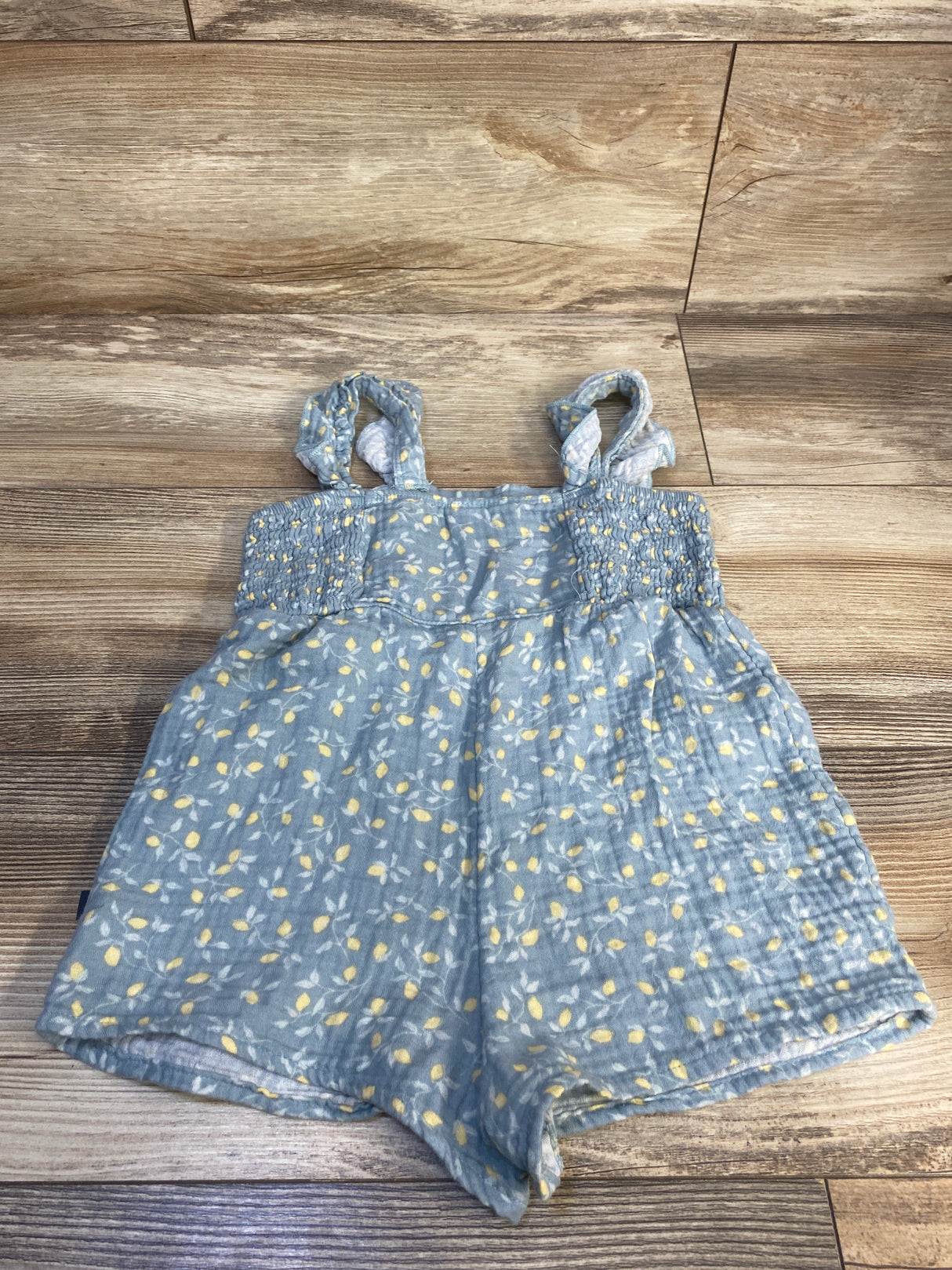 Modern Moments Smock Ruffle Wide Leg Romper Teal sz 2T