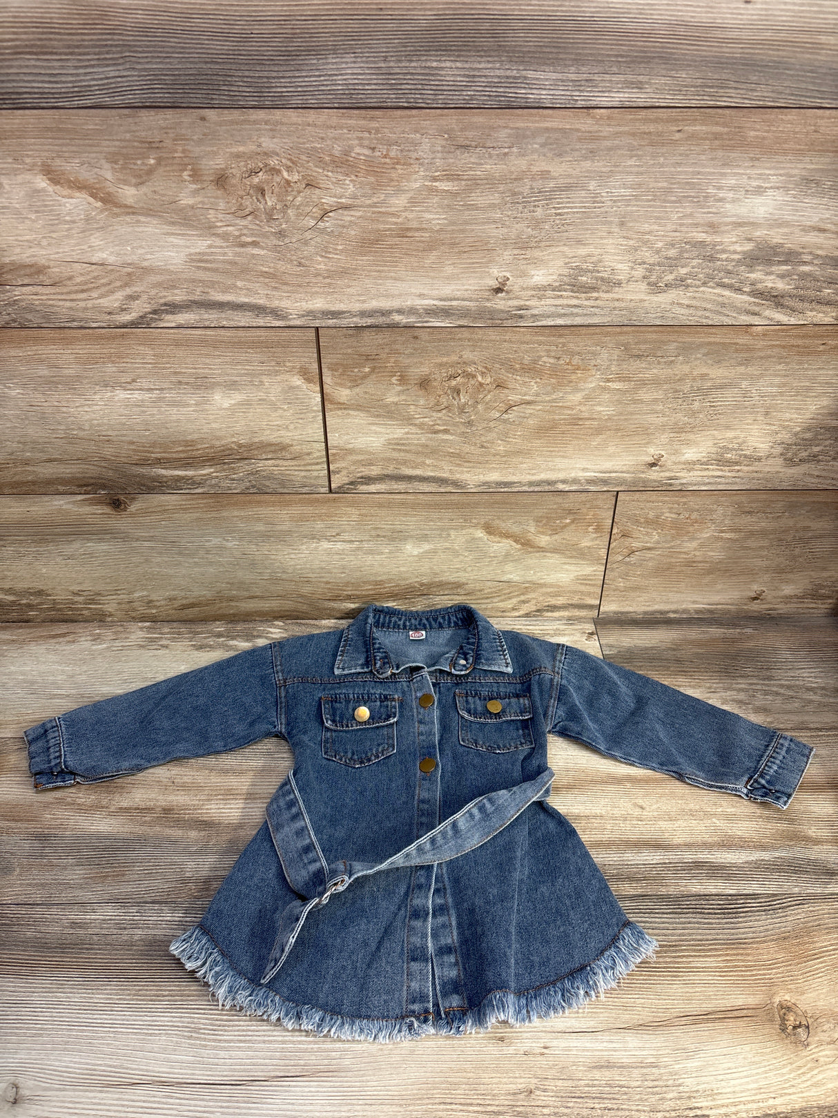 Douhoow Belted Denim Dress Blue sz 18-24m