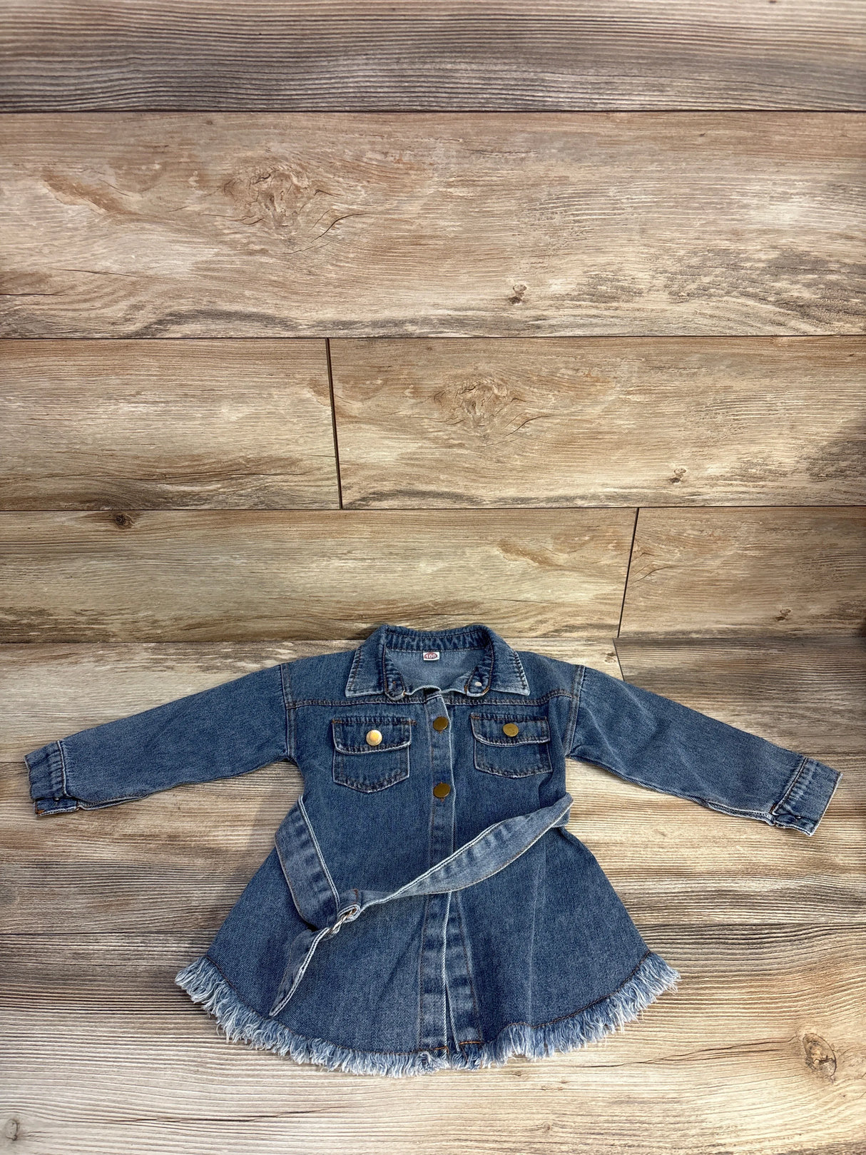 Douhoow Belted Denim Dress Blue sz 18-24m