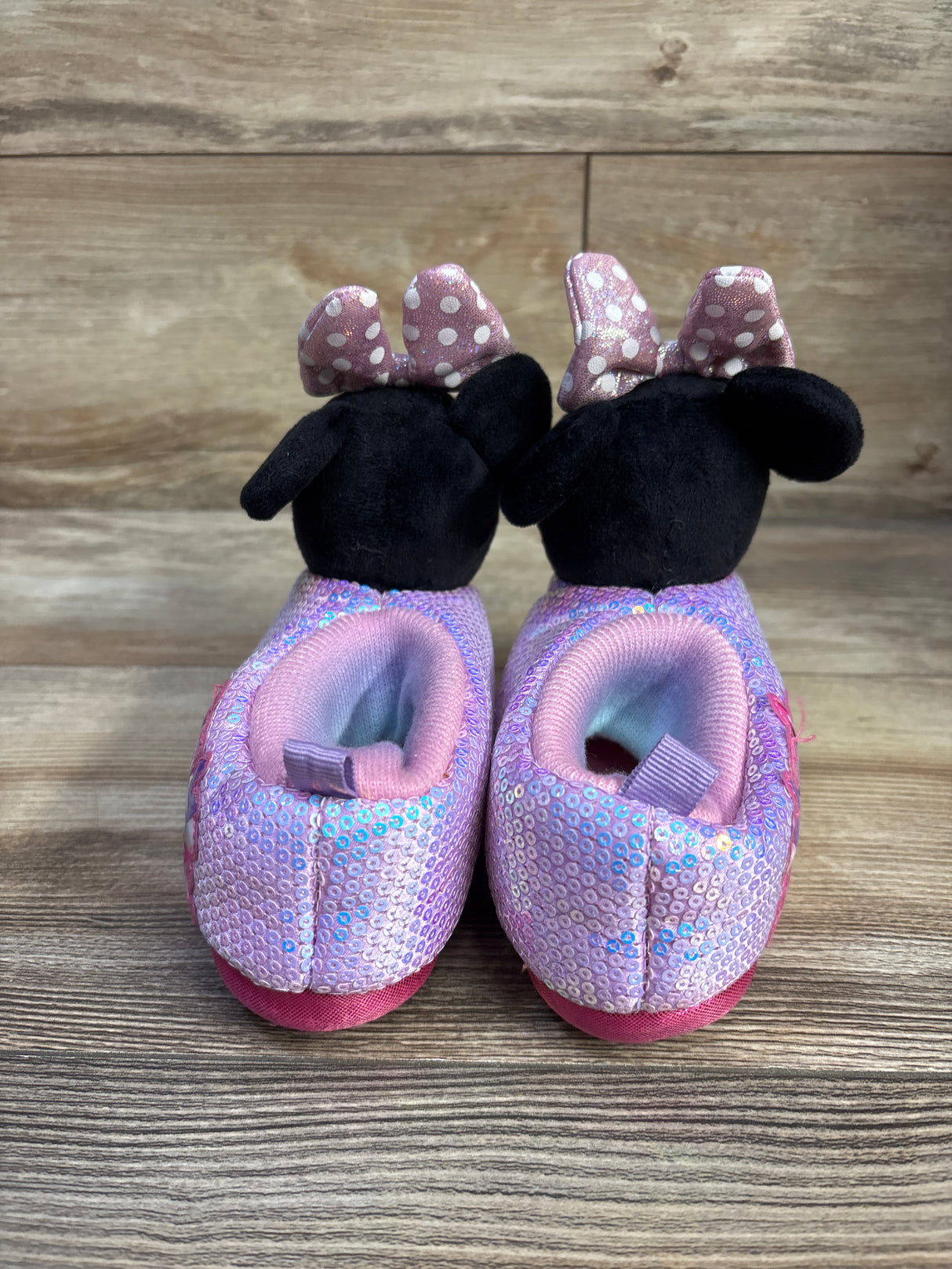 Disney Junior Minnie Mouse 3D Slippers Pink sz 7-8c