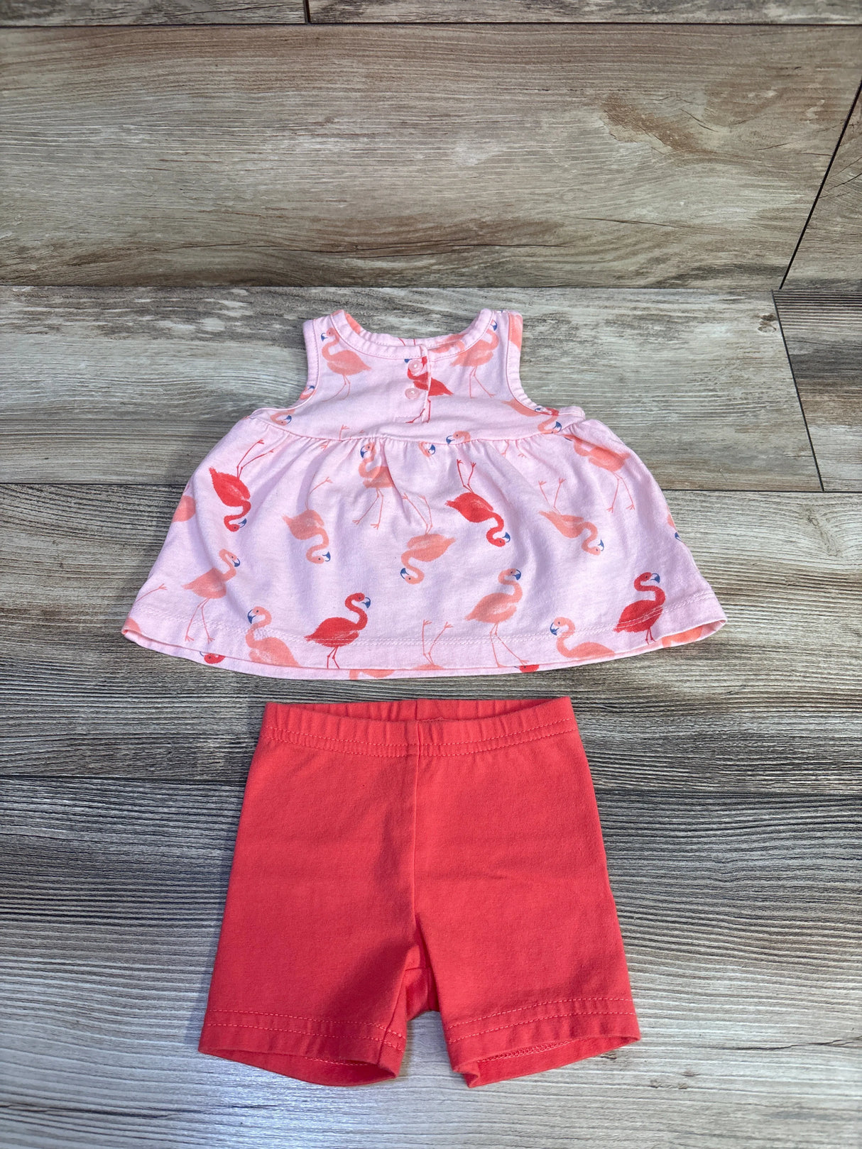 Just One You 2pc Peplum Top & Shorts Set Pink sz 3m