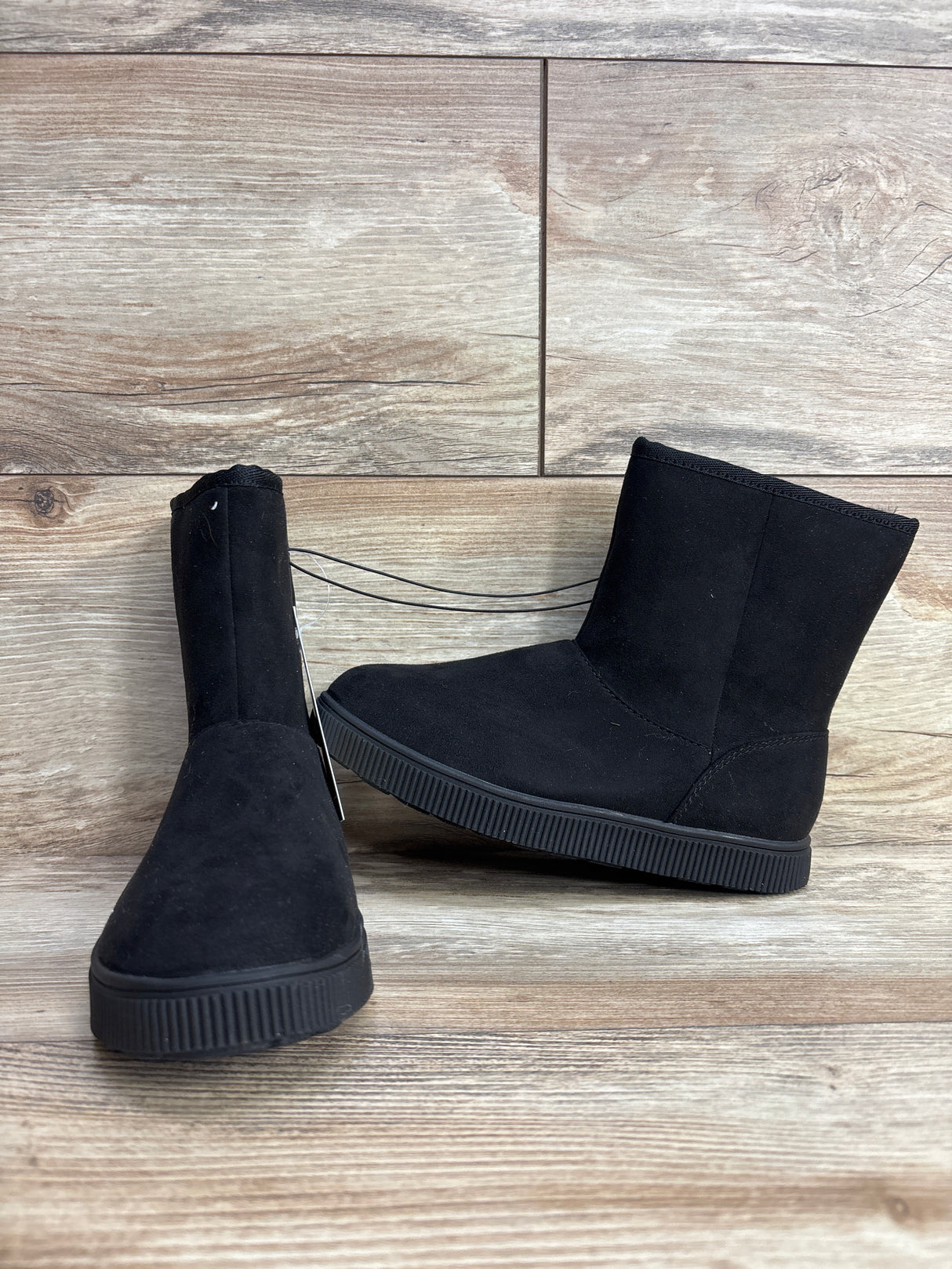 NEW Cat & Jack Holland Shearling Style Boots Black sz 1Y