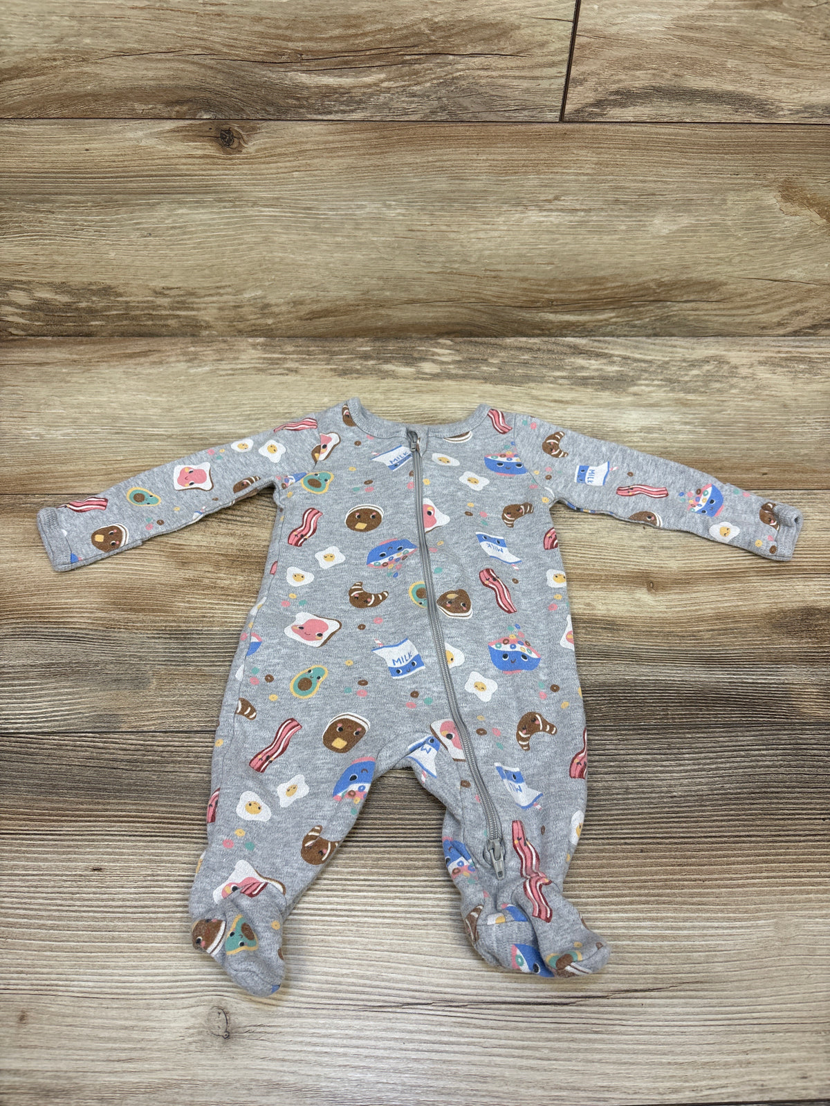 Wonder Nation Breakfast Sleeper Grey sz Newborn