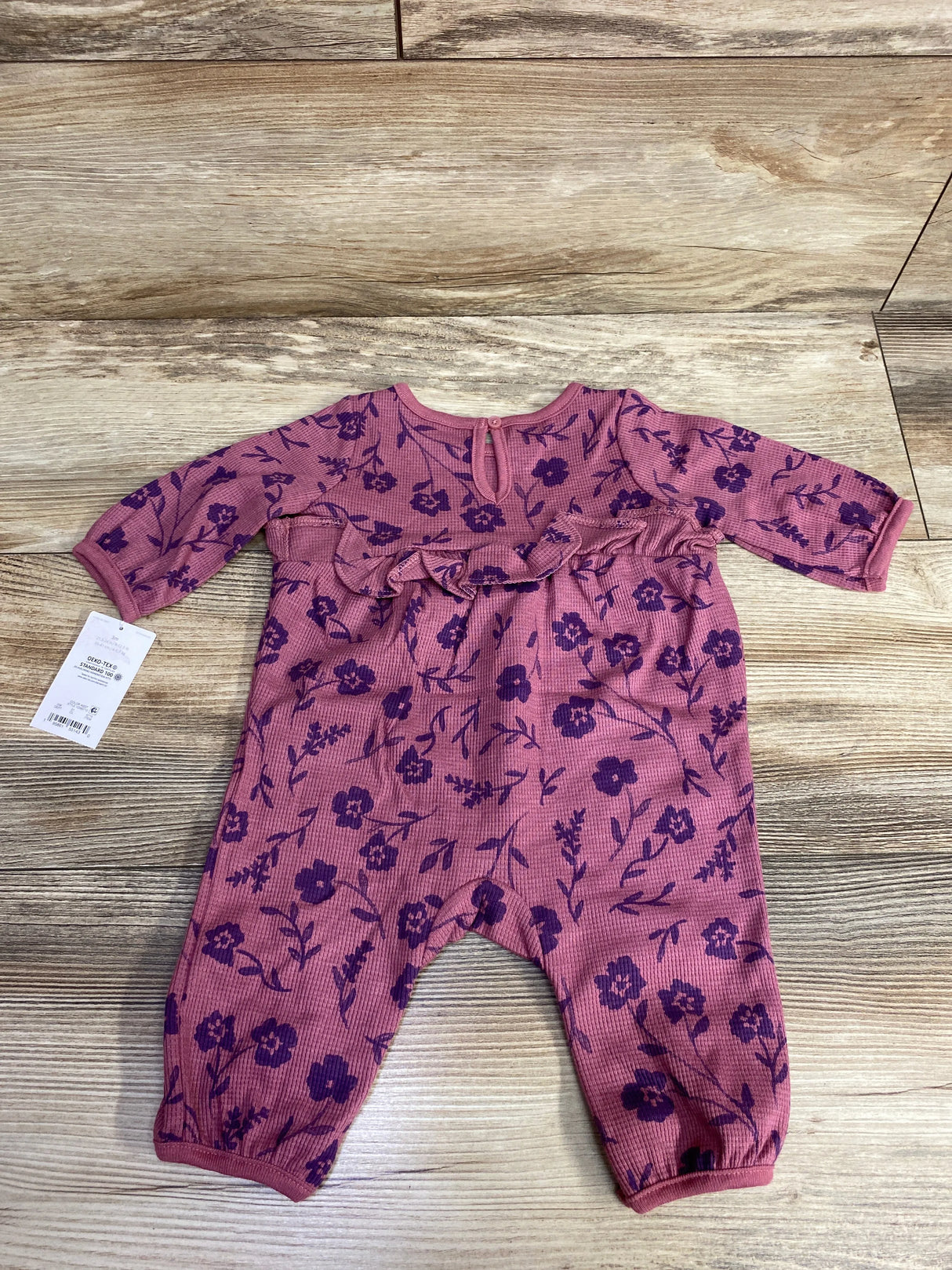 NEW Just One You Ruffled Waffle Knit Coverall Pink sz 3m