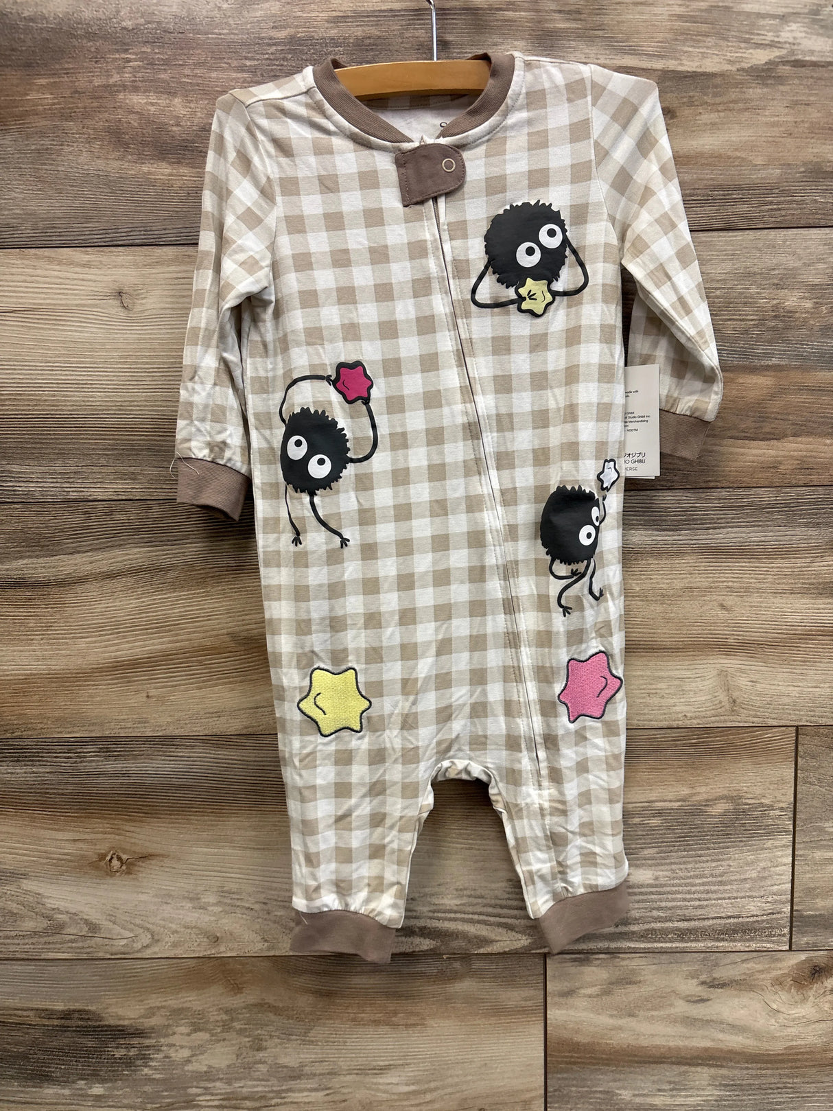 NEW Boxlunch Studio Ghibli Spirited away Soot Sprites Zippered Romper Beige sz 12m