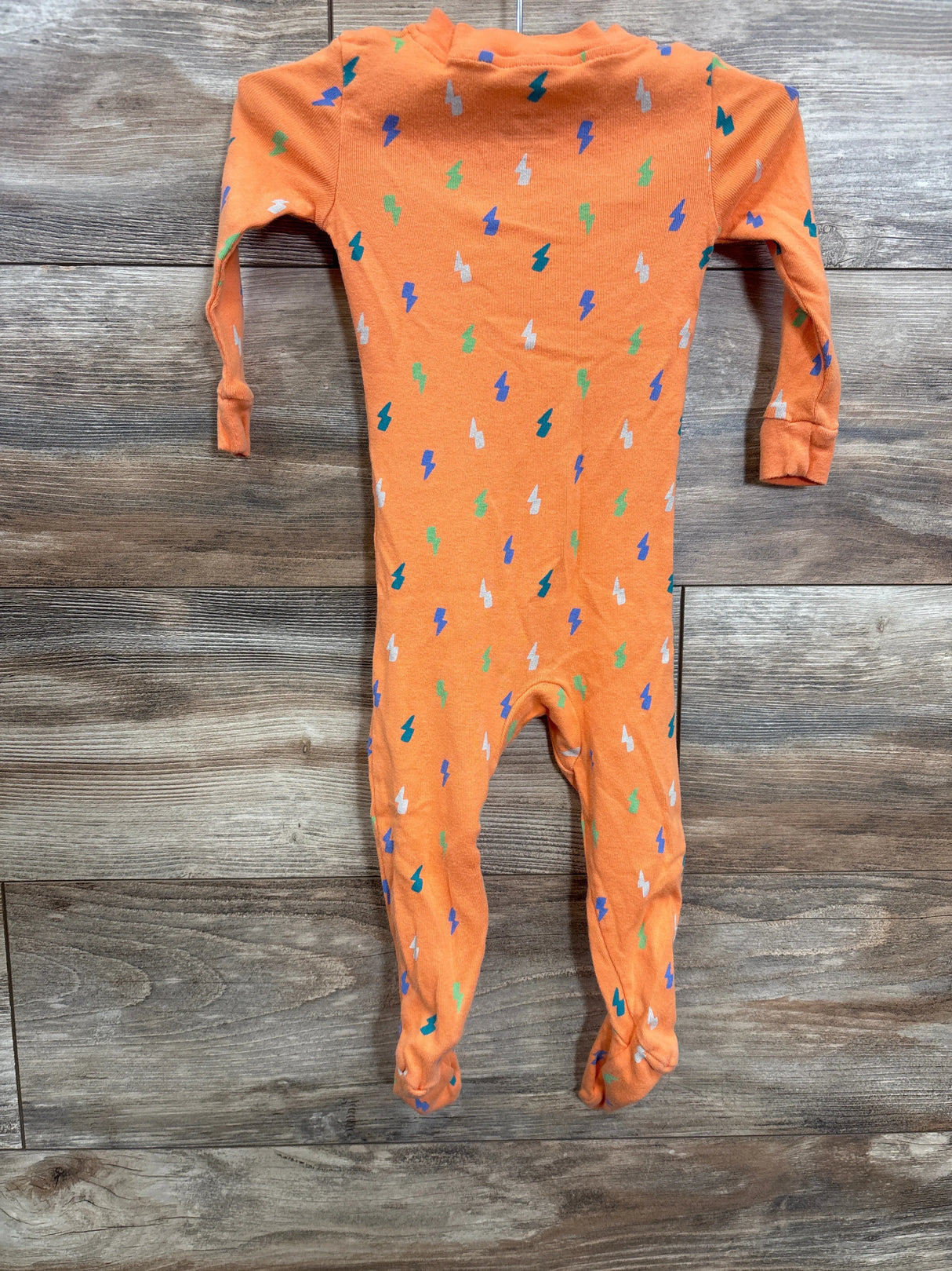 DIP Lighting Bolt Print Sleeper Orange sz 12-18m