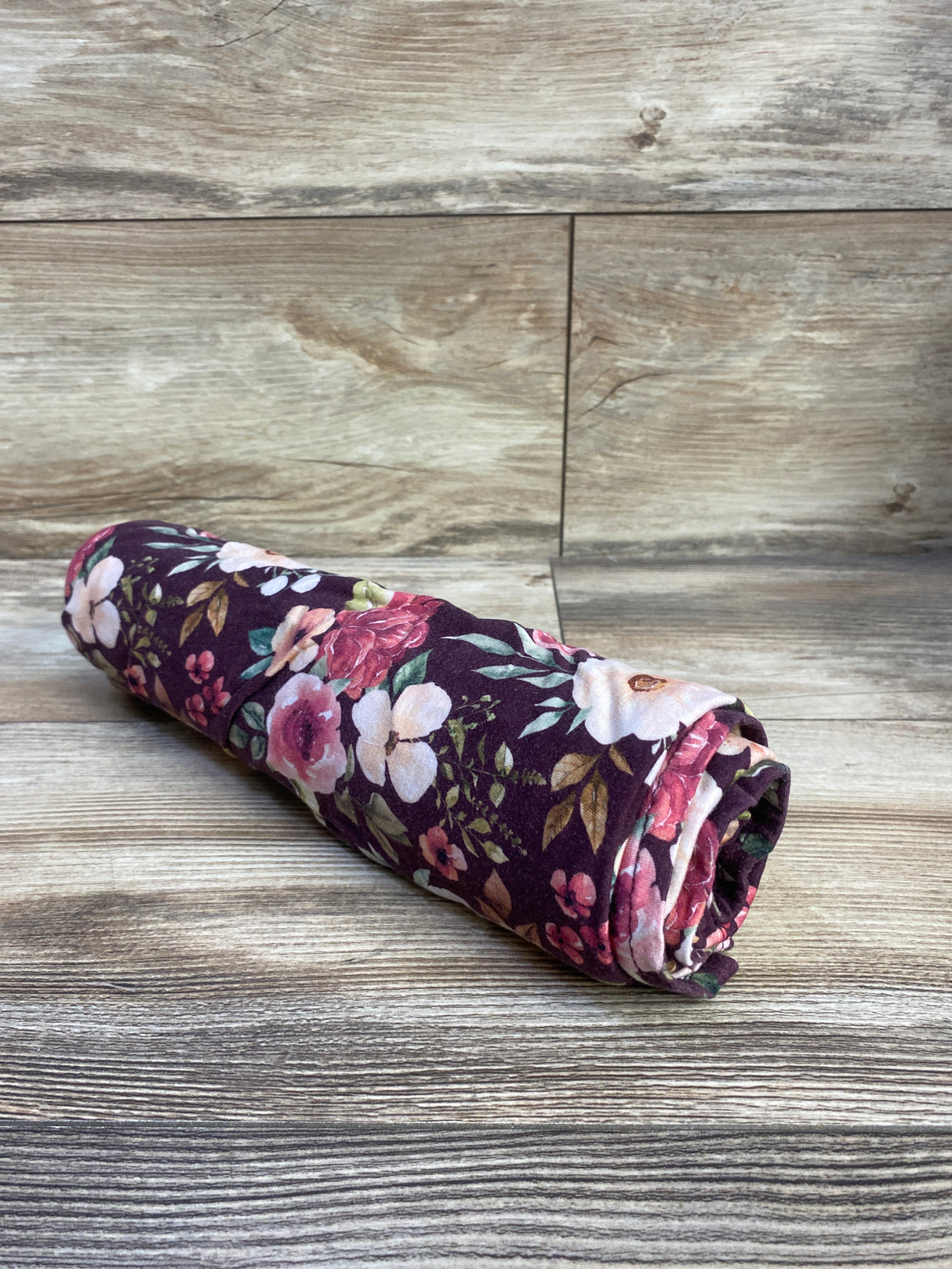 Gigi & Max Floral Bamboo Swaddle Blanket, Burgundy