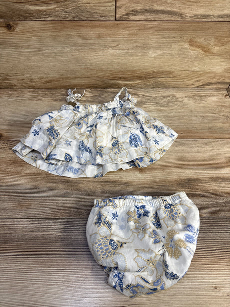 Baby Gap 2pc Floral Top & Boomers White sz 6-12m - Me n Mommy To Be