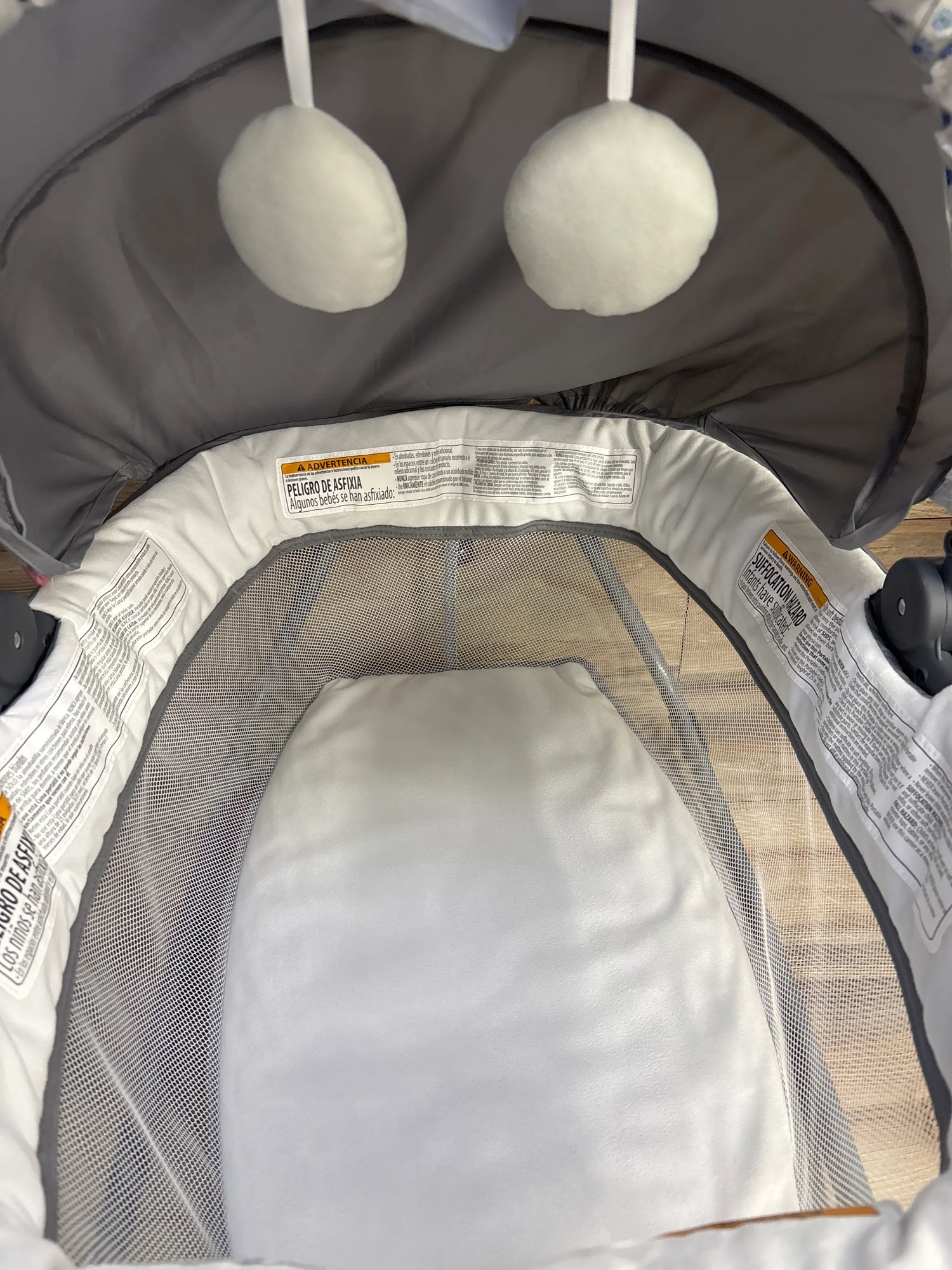 Baby Trend Nursery Den Playard with Rocking Cradle - Daisy Pink