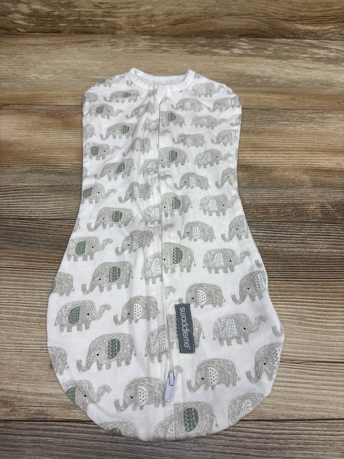 SwaddleMe by Ingenuity Elephant Swaddle Pod White sz 0-2m