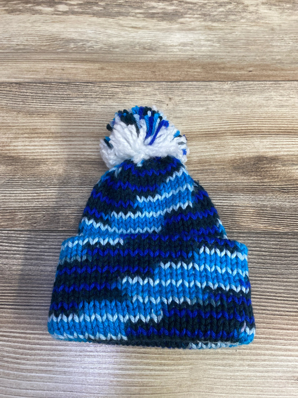 Knit Pom-Pom Beanie Blue sz 0-6m