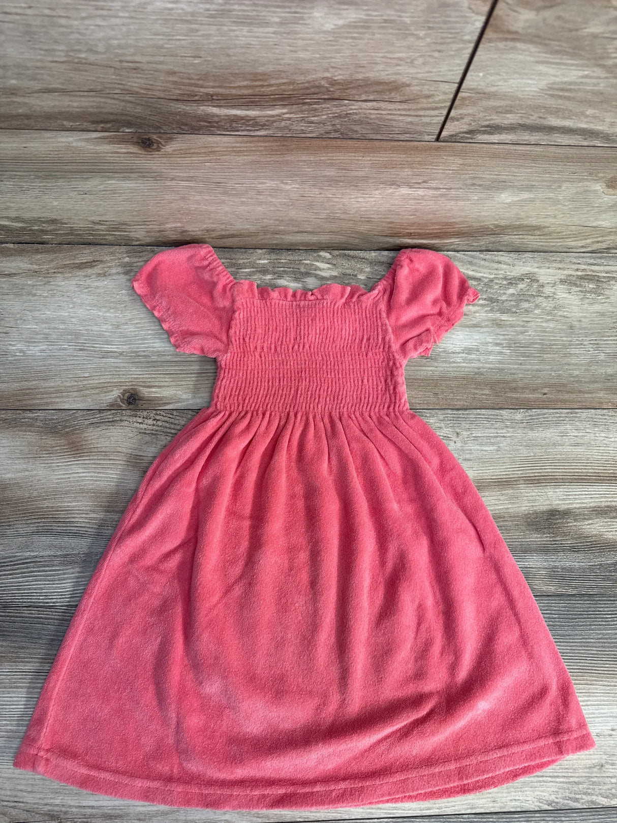 Disney Princess Smocked Terry Cloth Swim Cover Dress Red sz 2T