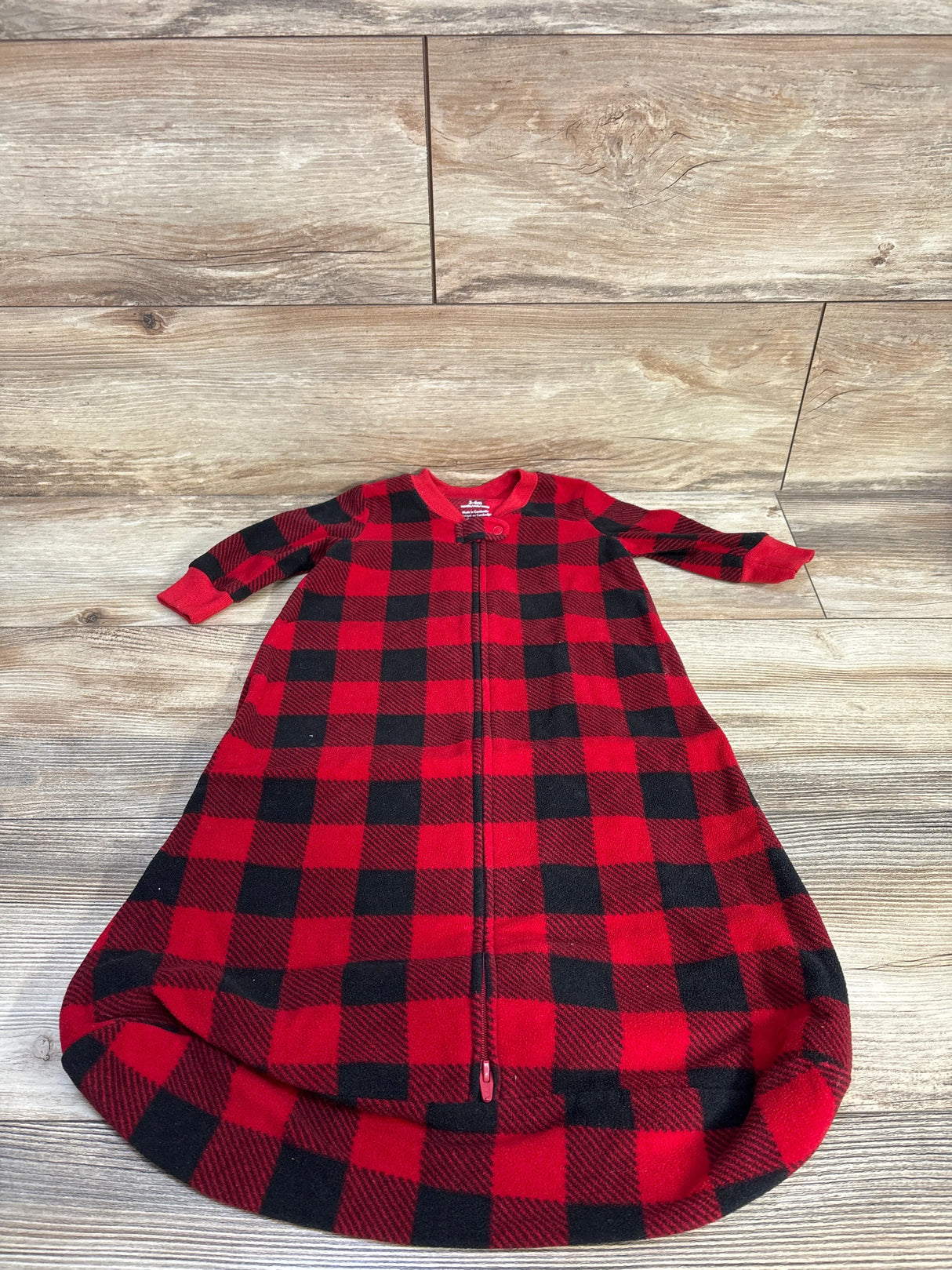 Carter's Buffalo Plaid Fleece Sleep Sack Red sz 3-6m