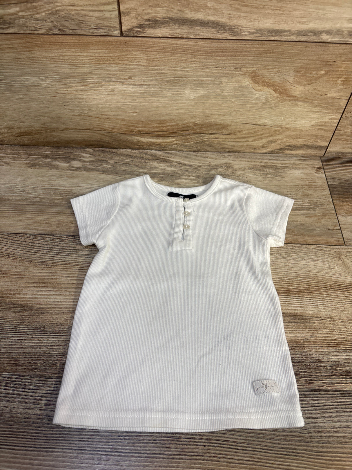 7 For All Mankind Ribbed Henley Shirt White sz 24m