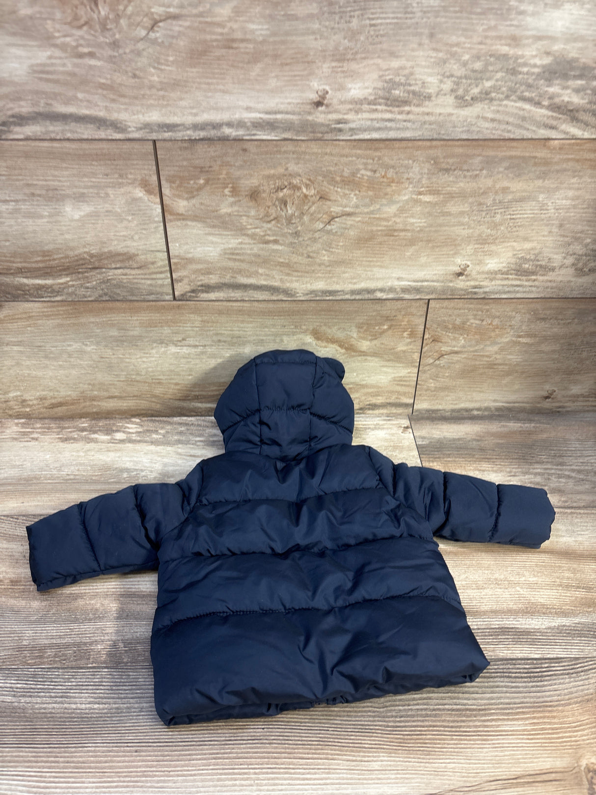 Old Navy Water-Resistant Hooded Critter Puffer Jacket Navy sz 3-6m