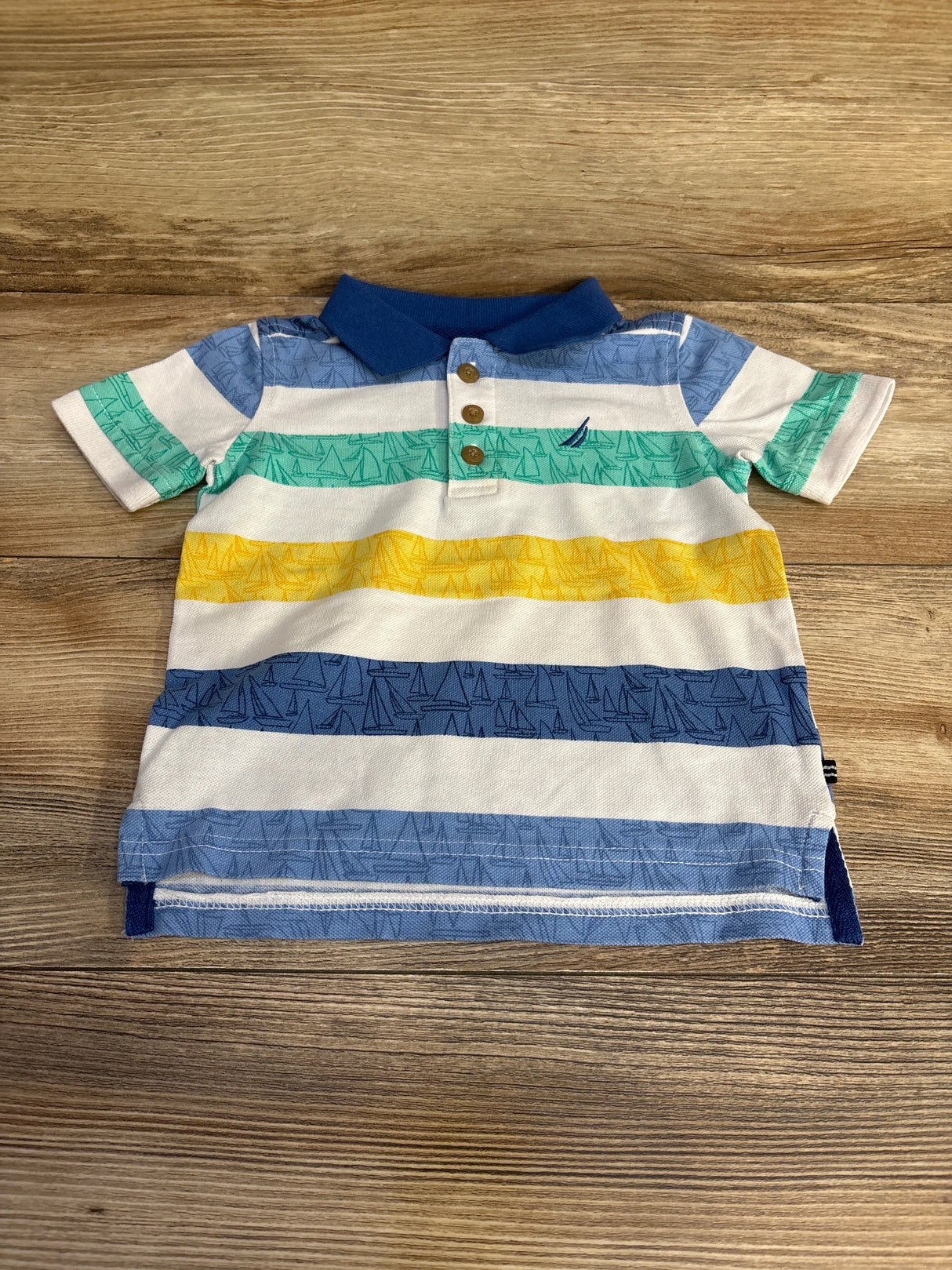 Nautica Striped Polo Shirt Blue sz 12m - Me n Mommy To Be