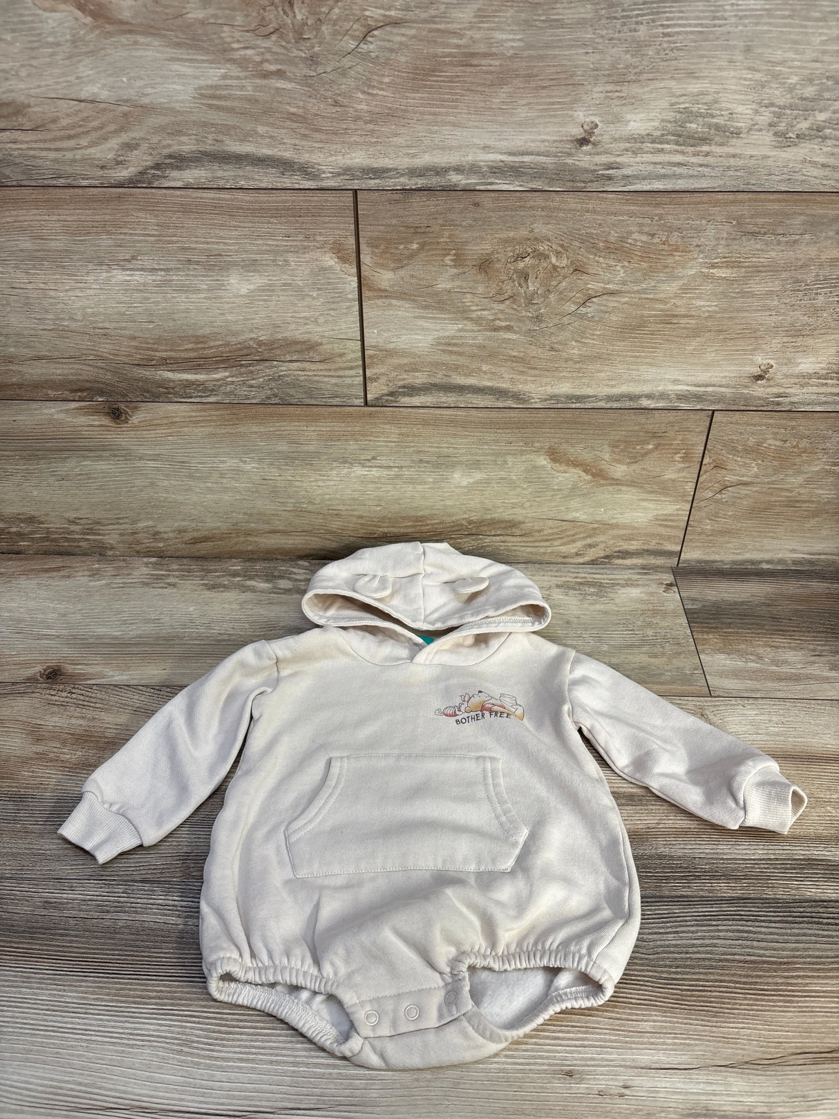 Disney Baby Winnie The Pooh Hooded Sweater Bubble Romper Beige sz 6-9m