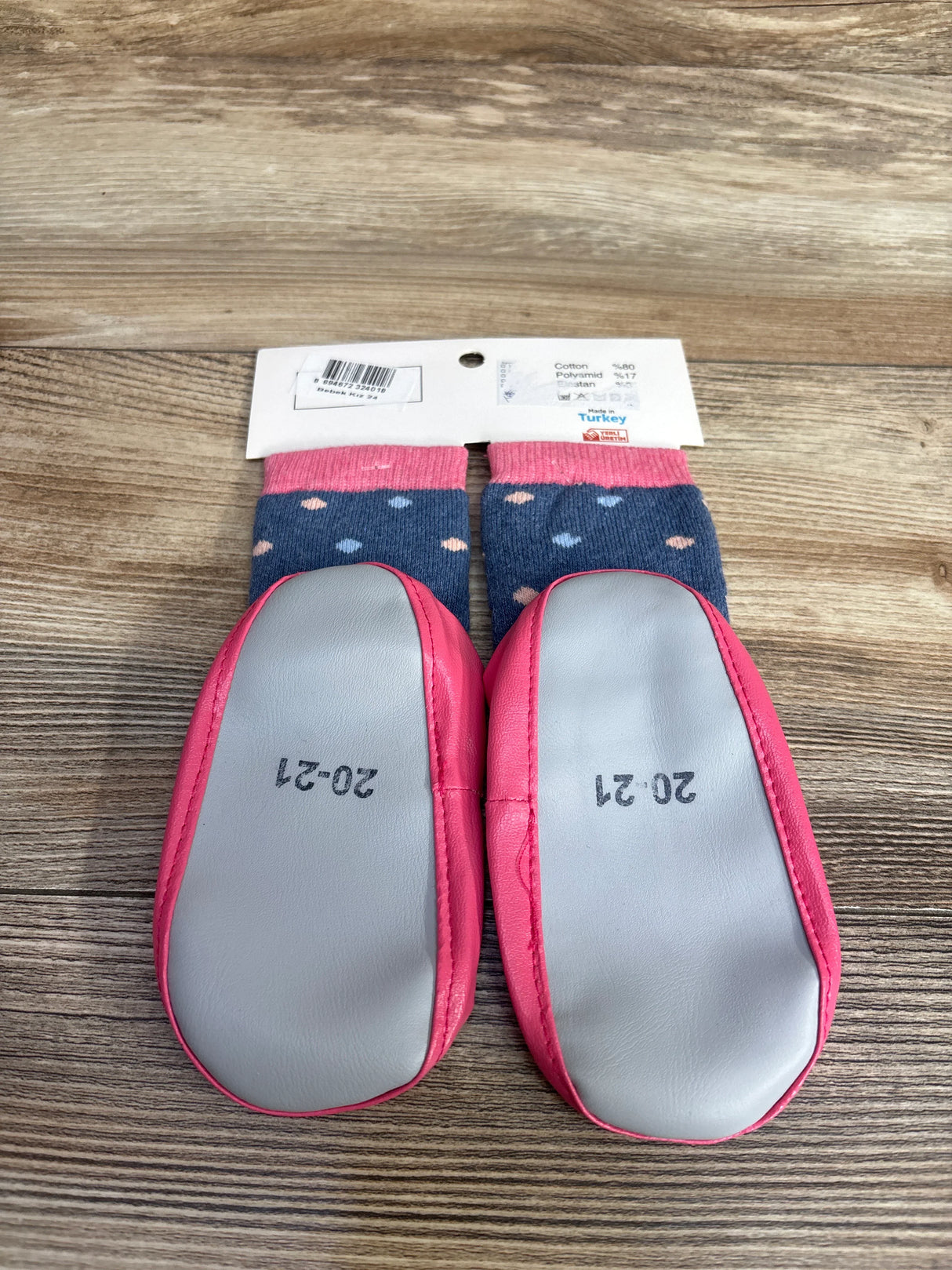 NEW Funny Baby Moccasins Sock Shoes Pink sz 4-5c