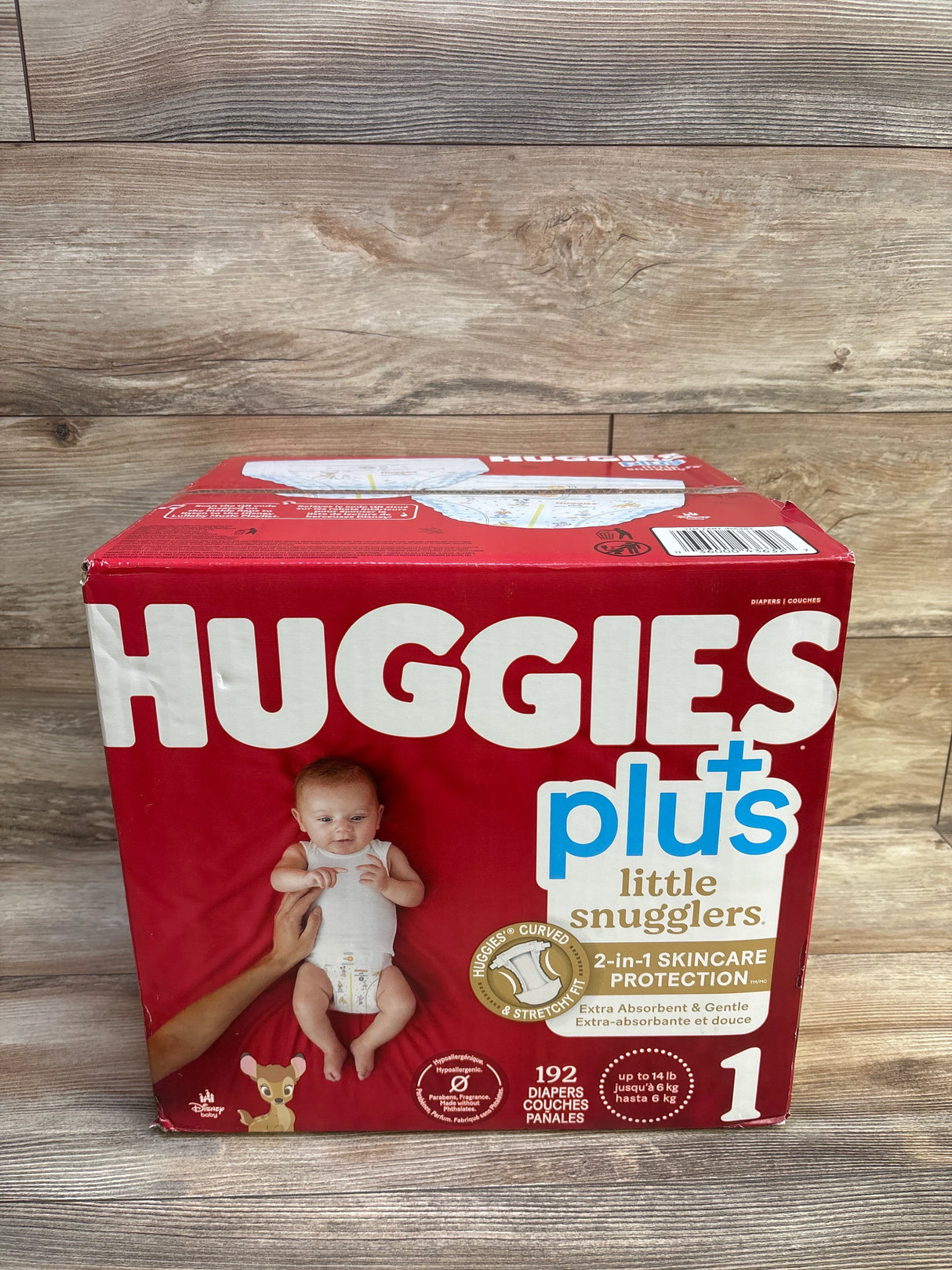 NEW Huggies Plus Little Snugglers Diapers 192ct, Size 1