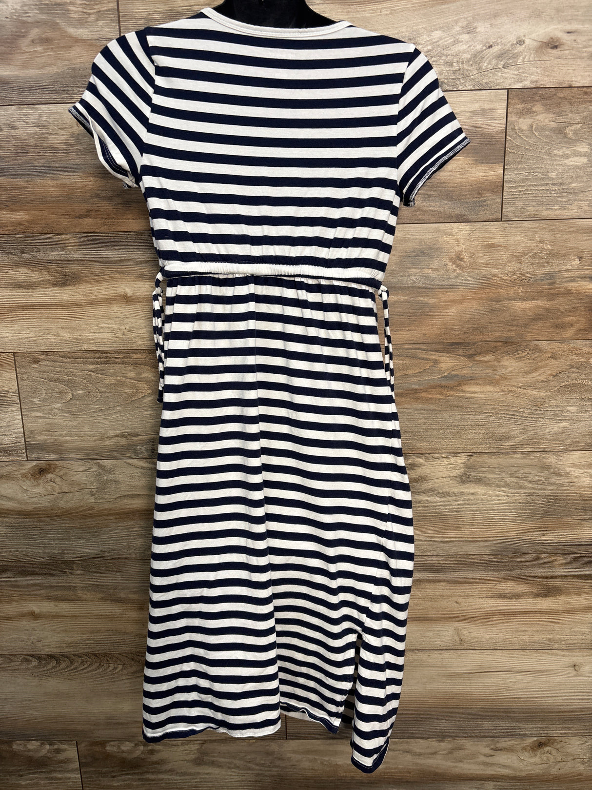 Isabel Maternity Striped Short Sleeve Dress White sz Small
