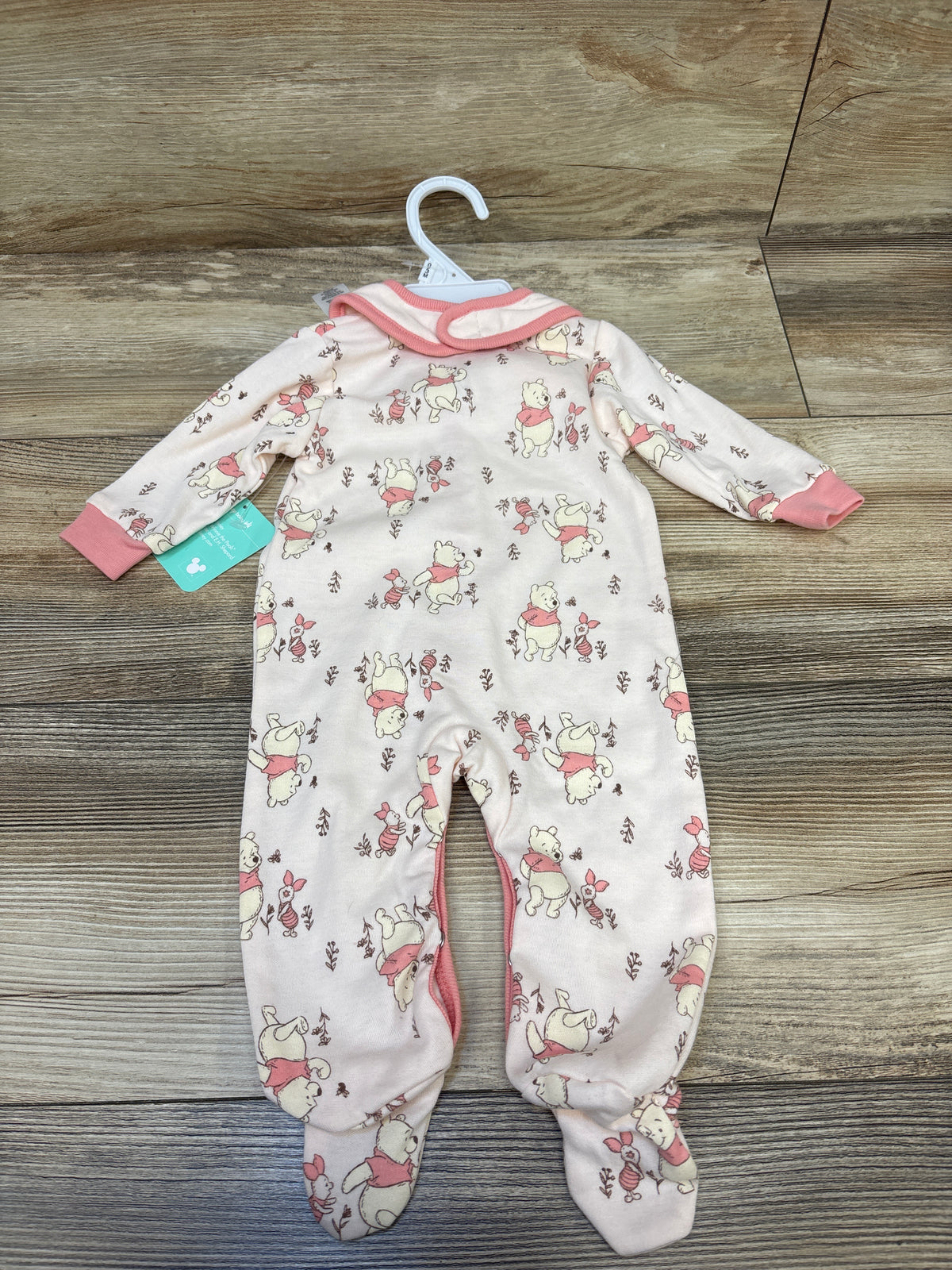 NEW Disney Baby 2pc Winnie The Pooh Snap Sleeper & Bib Set Pink sz 0/3m