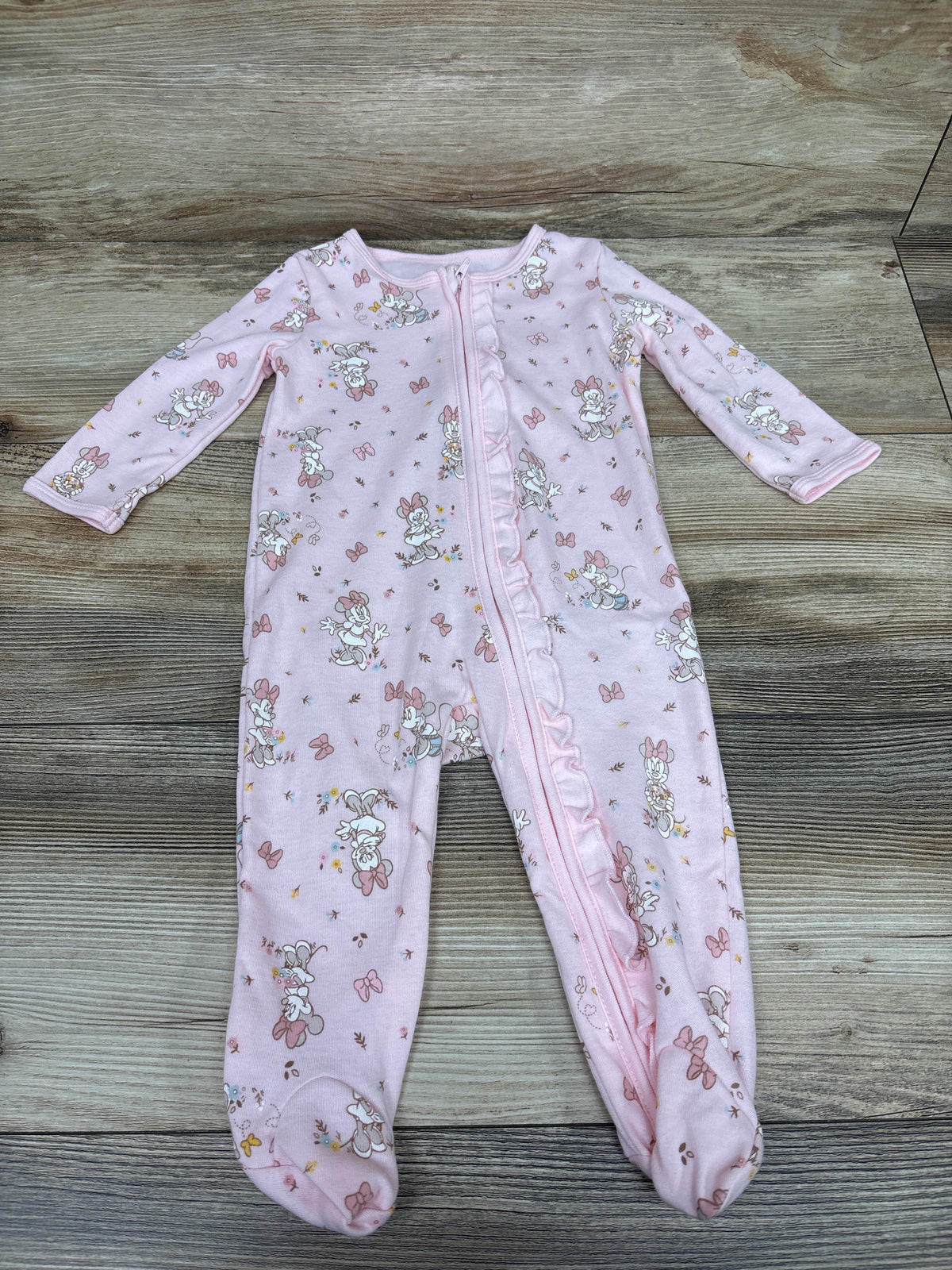 Disney Baby Minnie Mouse Sleeper Pink sz 6/9m