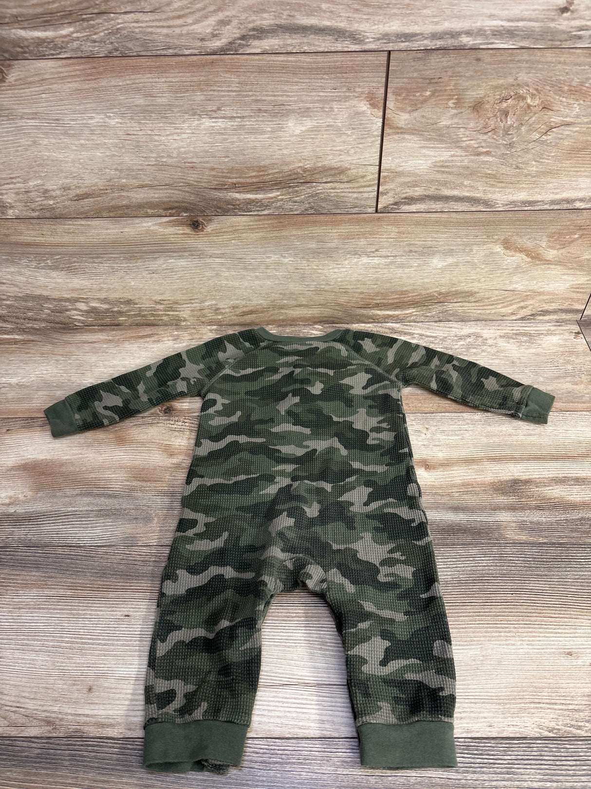 Old Navy Waffle Knit Camo Coverall Green sz 12-18m