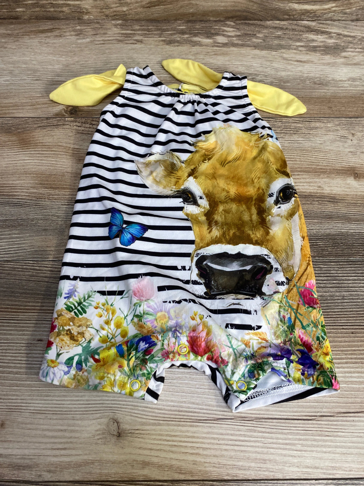 Penelope Plumm Striped Romper White sz 6m - Me n Mommy To Be