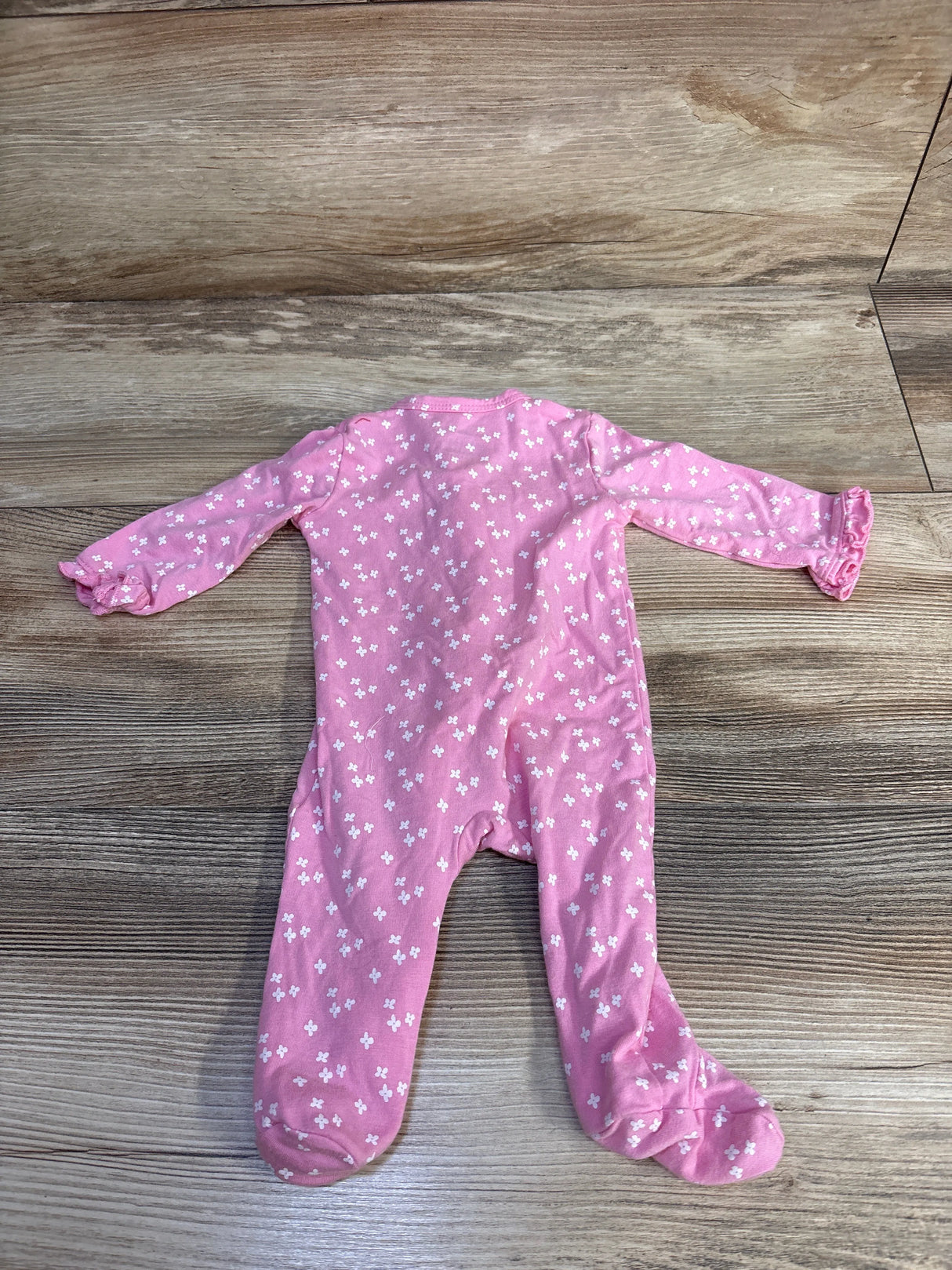 Little Me Bamboo Ruffled Sleeper Pink sz Newborn