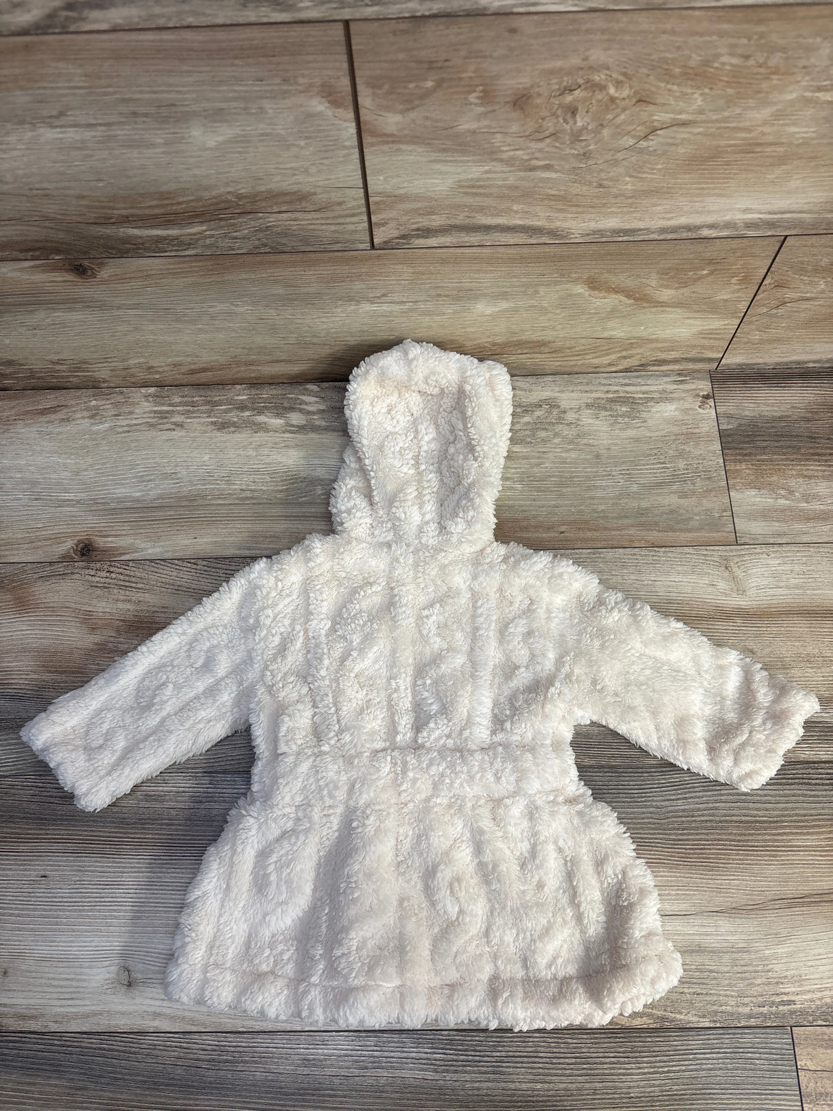 Shein Plush Full Zip Hoodie Cream sz 6-9m - Me n Mommy To Be