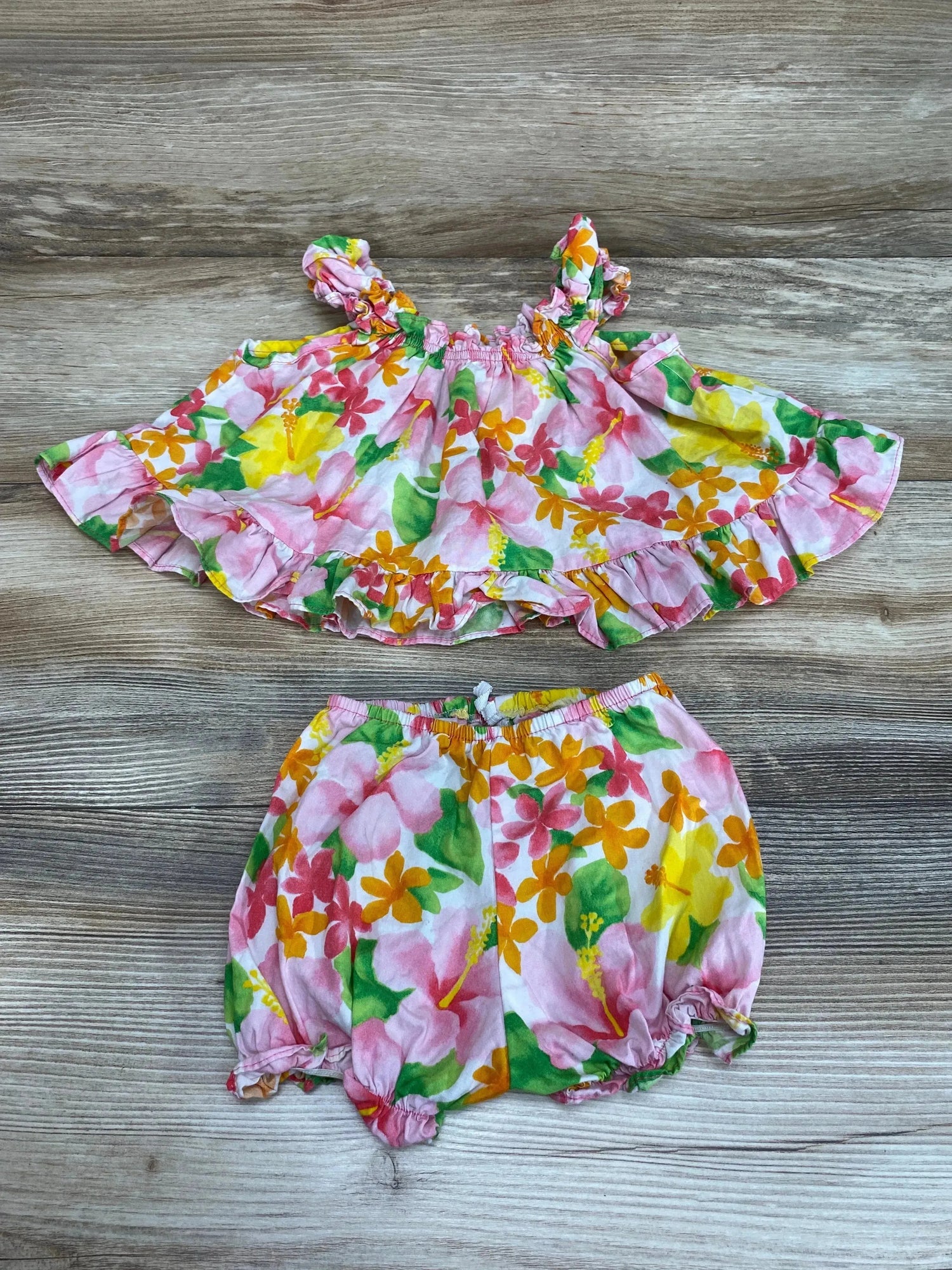 Lei Aloha 2pc Floral Top & Shorts Pink sz 6m - Me n Mommy To Be