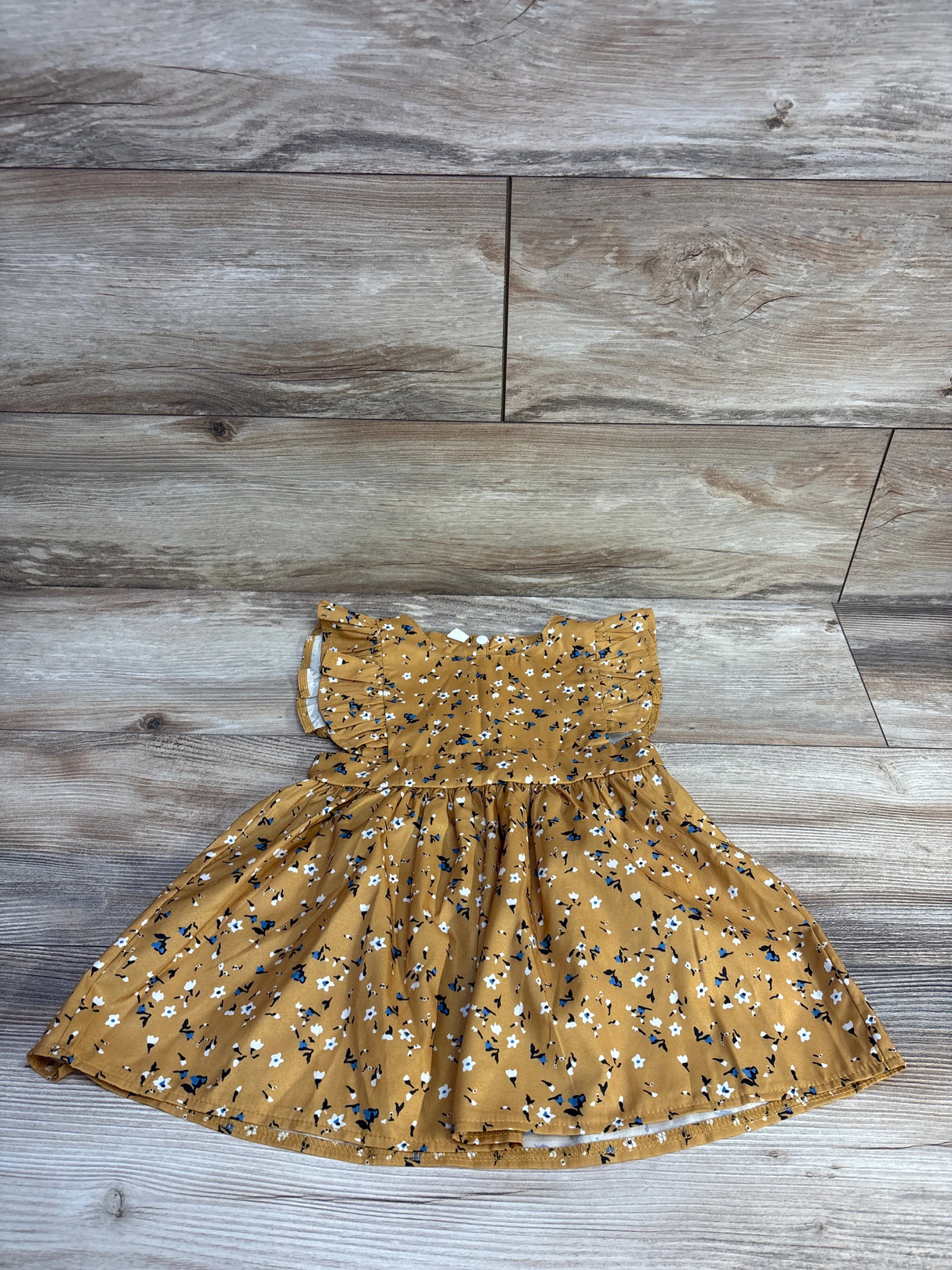Floral Ruffle Dress Gold sz 18-24m - Me n Mommy To Be