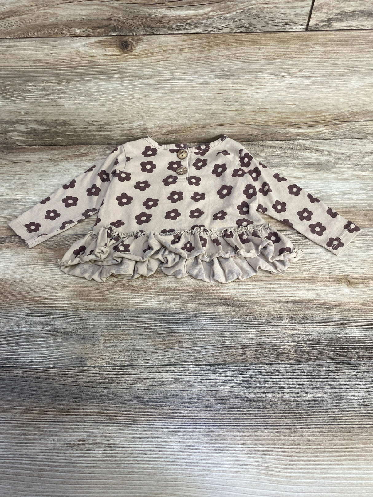 Chubby Bubby Bear Floral Peplum Shirt Brown sz 6-12m - Me n Mommy To Be