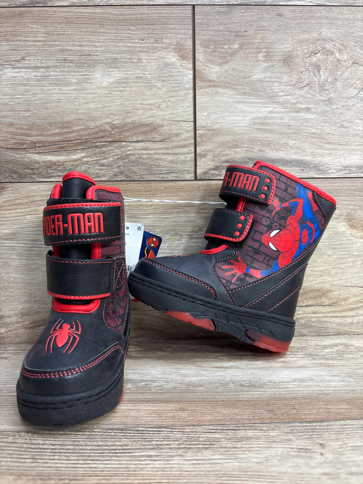NEW Marvel Spider-Man Light-Up Winter Boots Black sz 8c