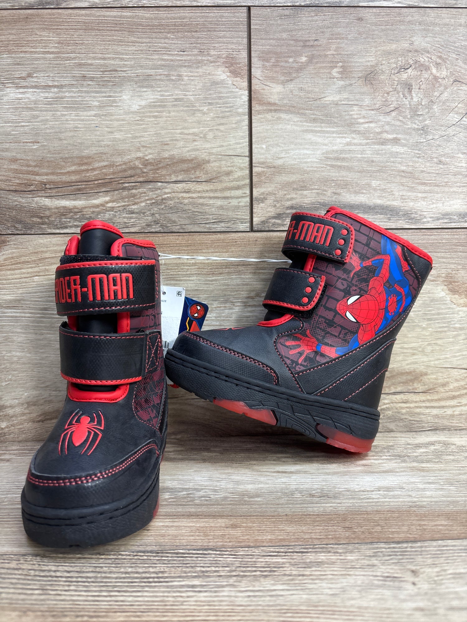NEW Marvel Spider-Man Light-Up Winter Boots Black sz 8c